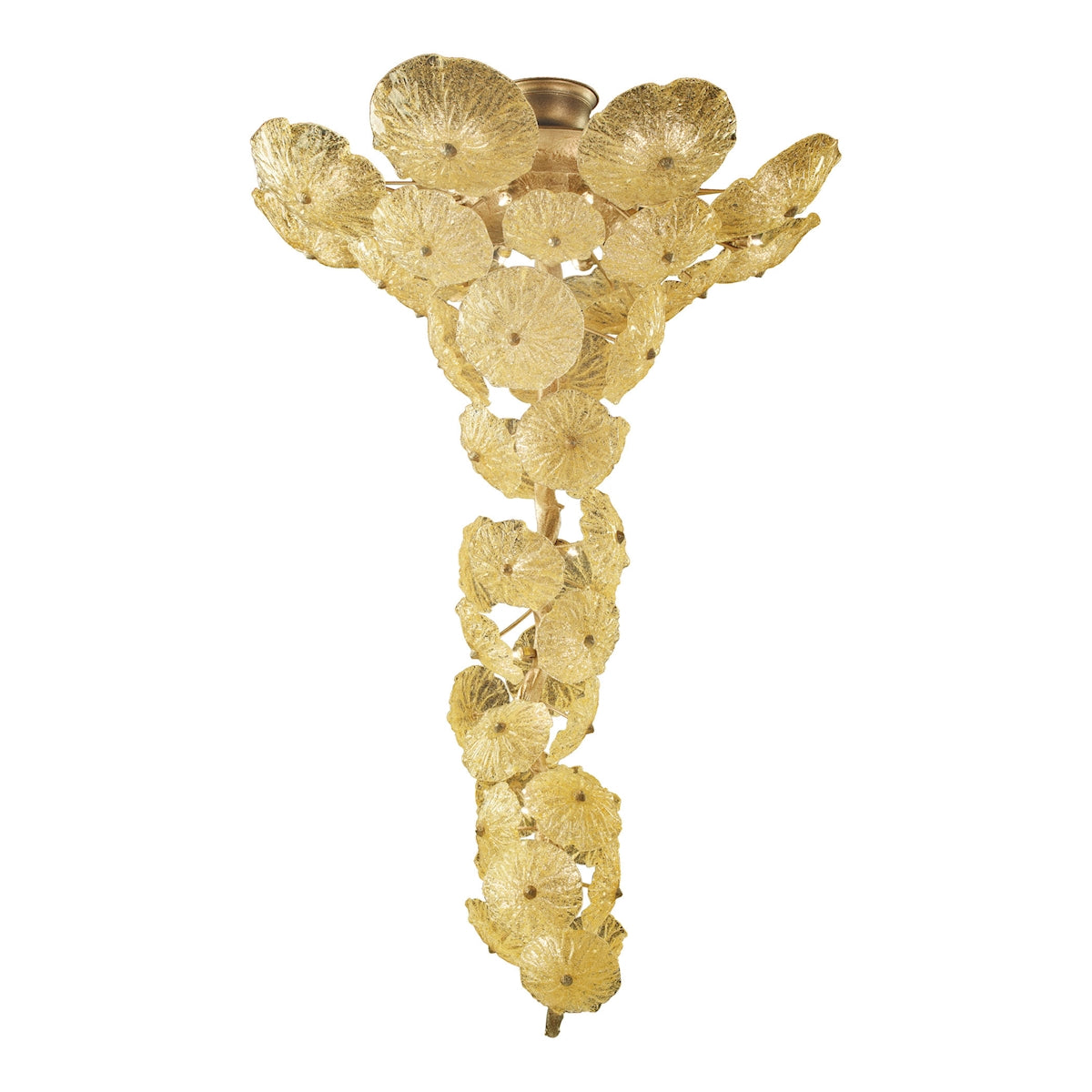 Girona 53'' Wide 40-Light Chandelier - Silver Leaf with Murano Glass