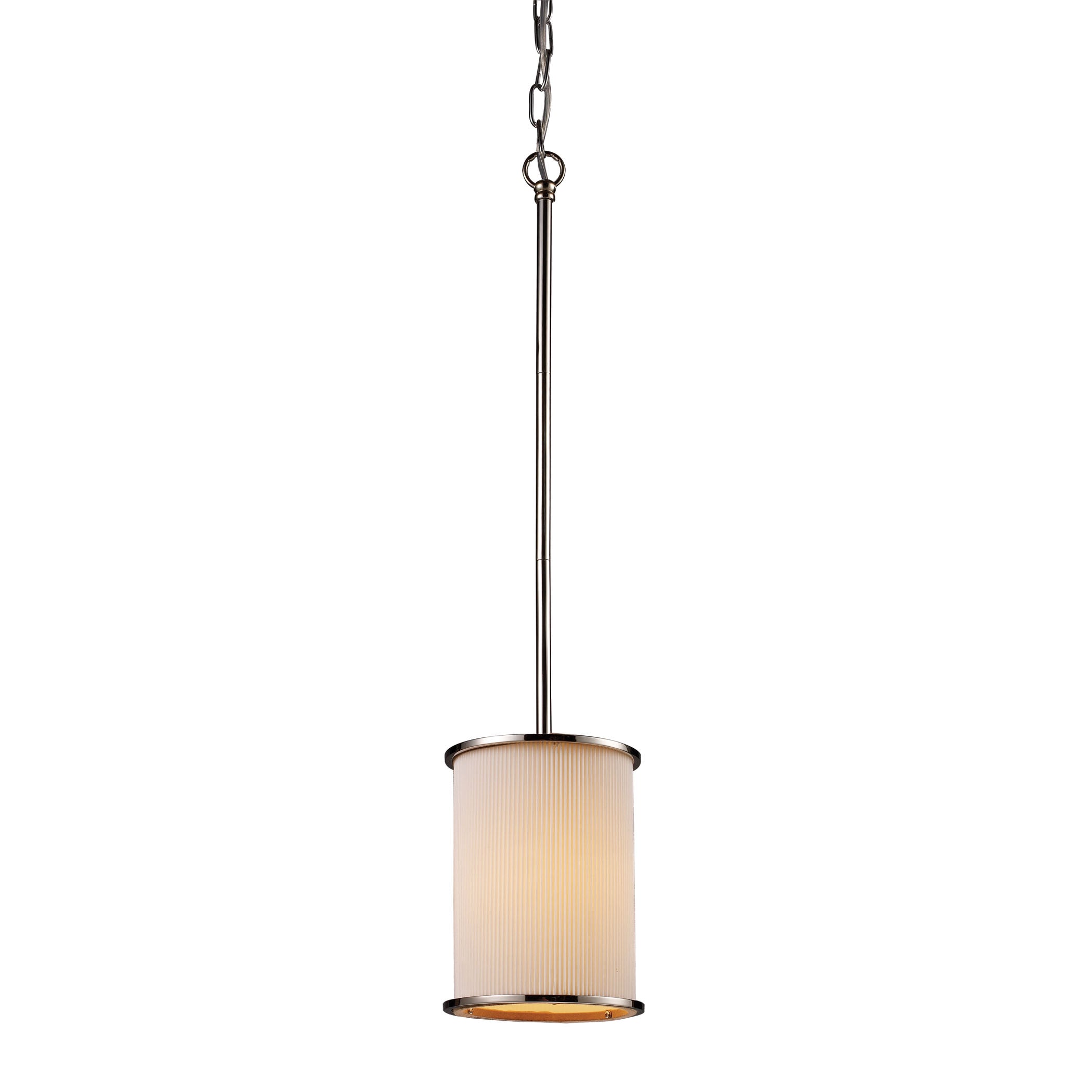 Fabrique 6'' Wide 1-Light Mini Pendant - Polished Nickel with Fabric Shade
