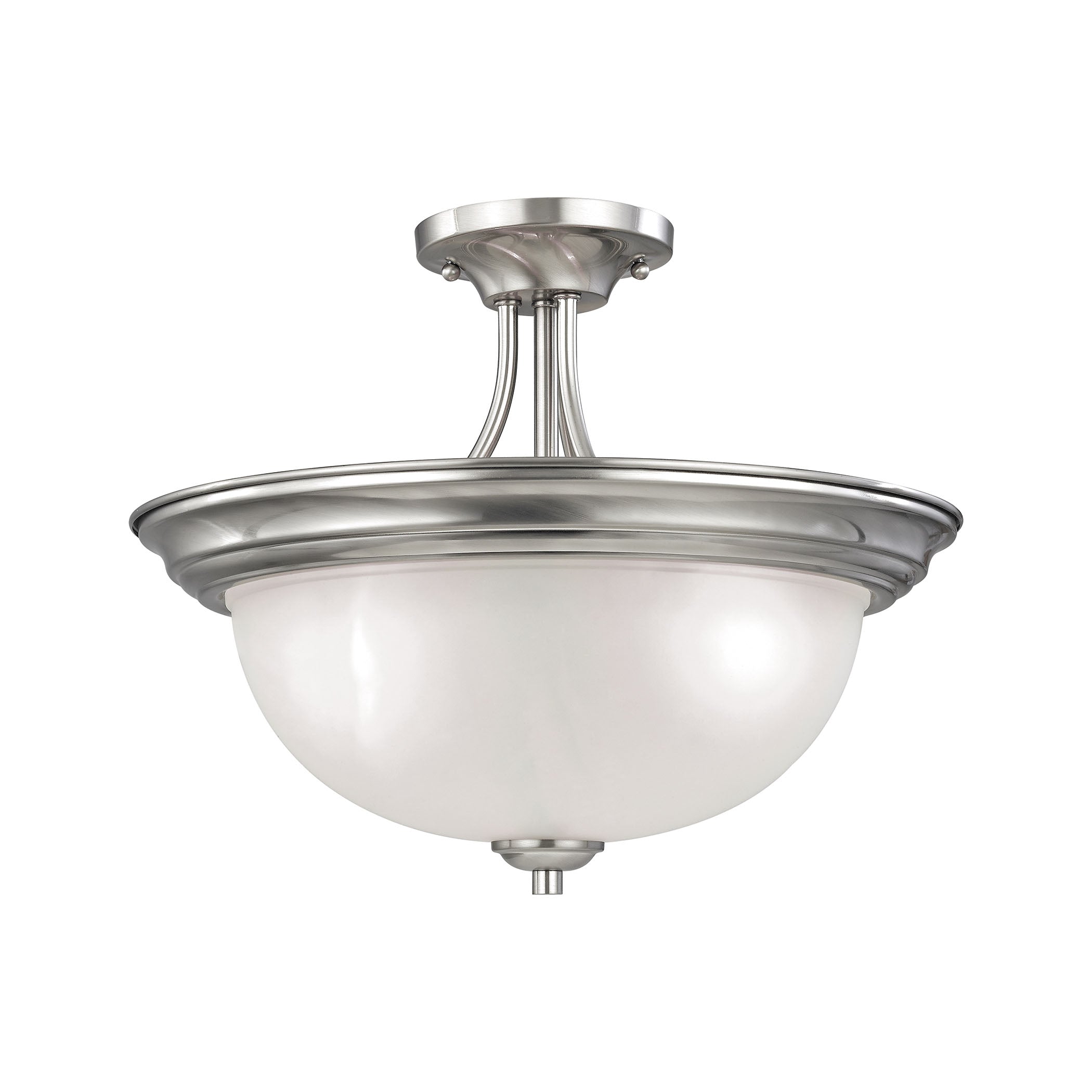 Bristol Lane 16'' Wide 3-Light Semi Flush Mount - Brushed Nickel