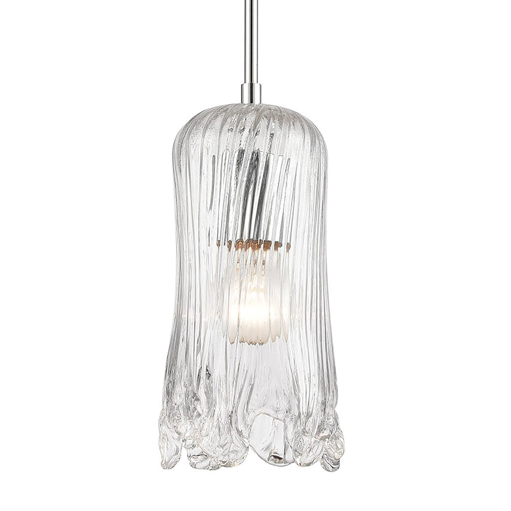 Hand Formed Glass 5'' Wide 1-Light Mini Pendant - Polished Chrome