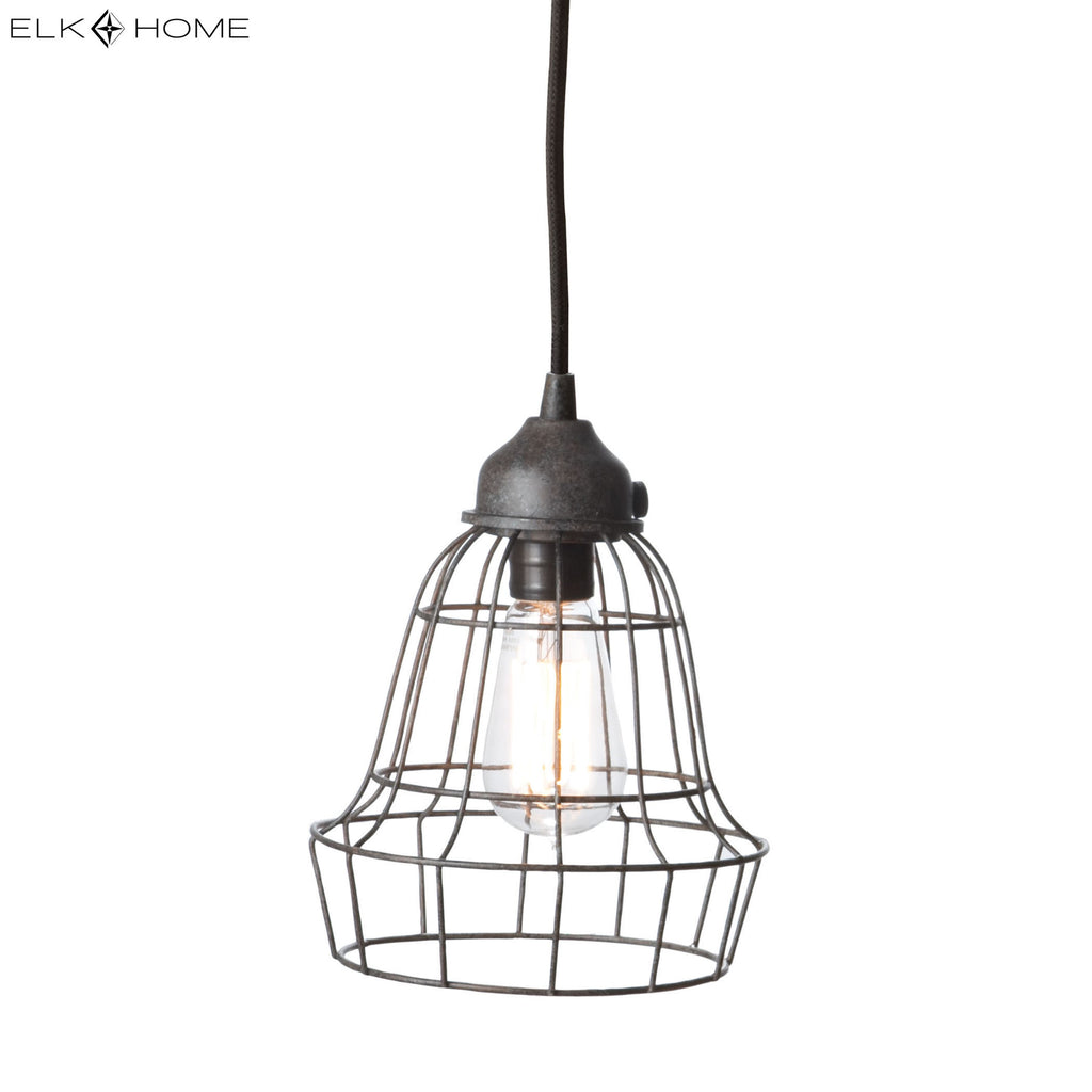 Wire 6'' Wide 1-Light Mini Pendant - Brown