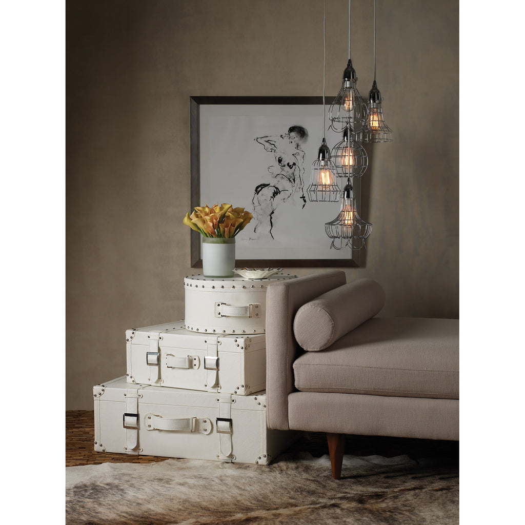 Wire 6'' Wide 5-Light Mini Pendant - Silver