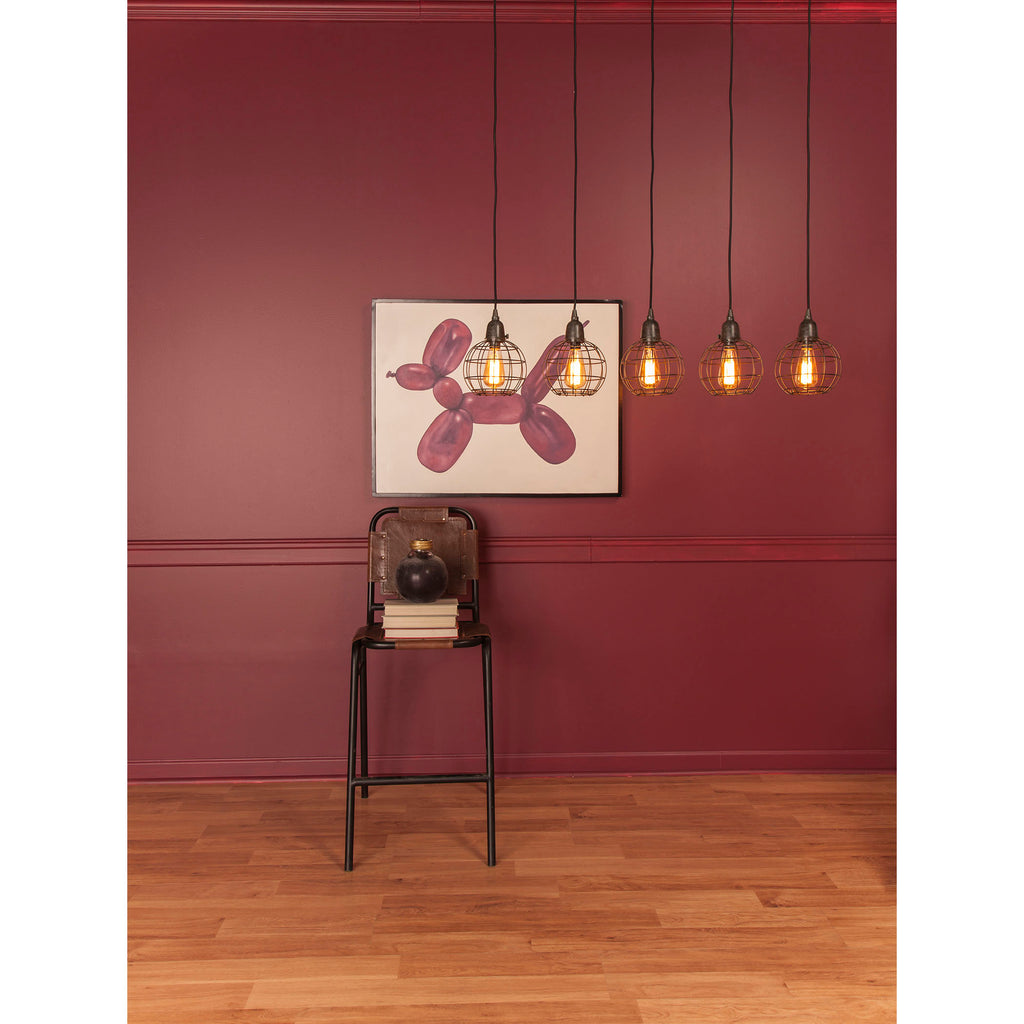 Wire 7'' Wide 5-Light Linear Mini Pendant - Black