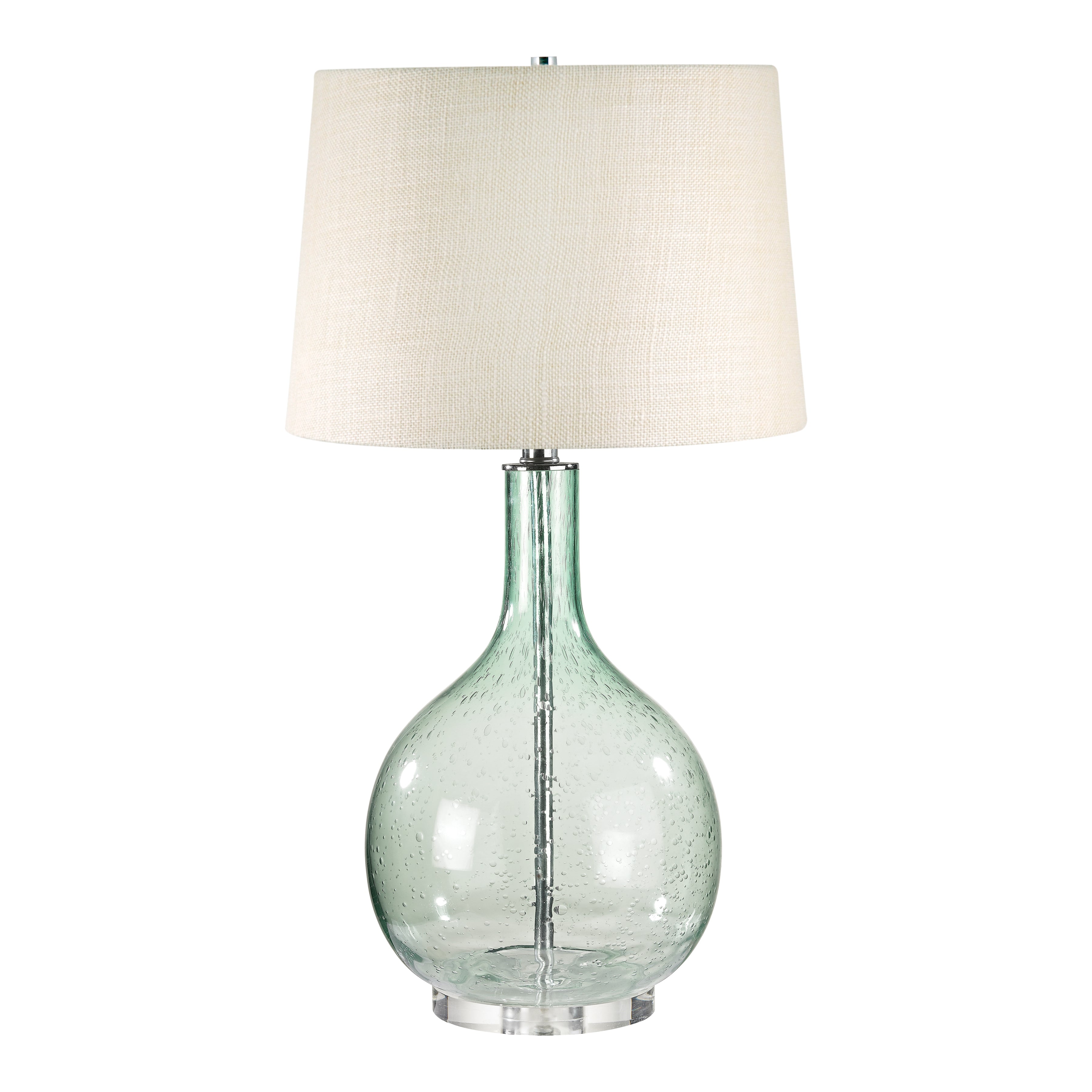 Glass 28'' High 1-Light Table Lamp - Green