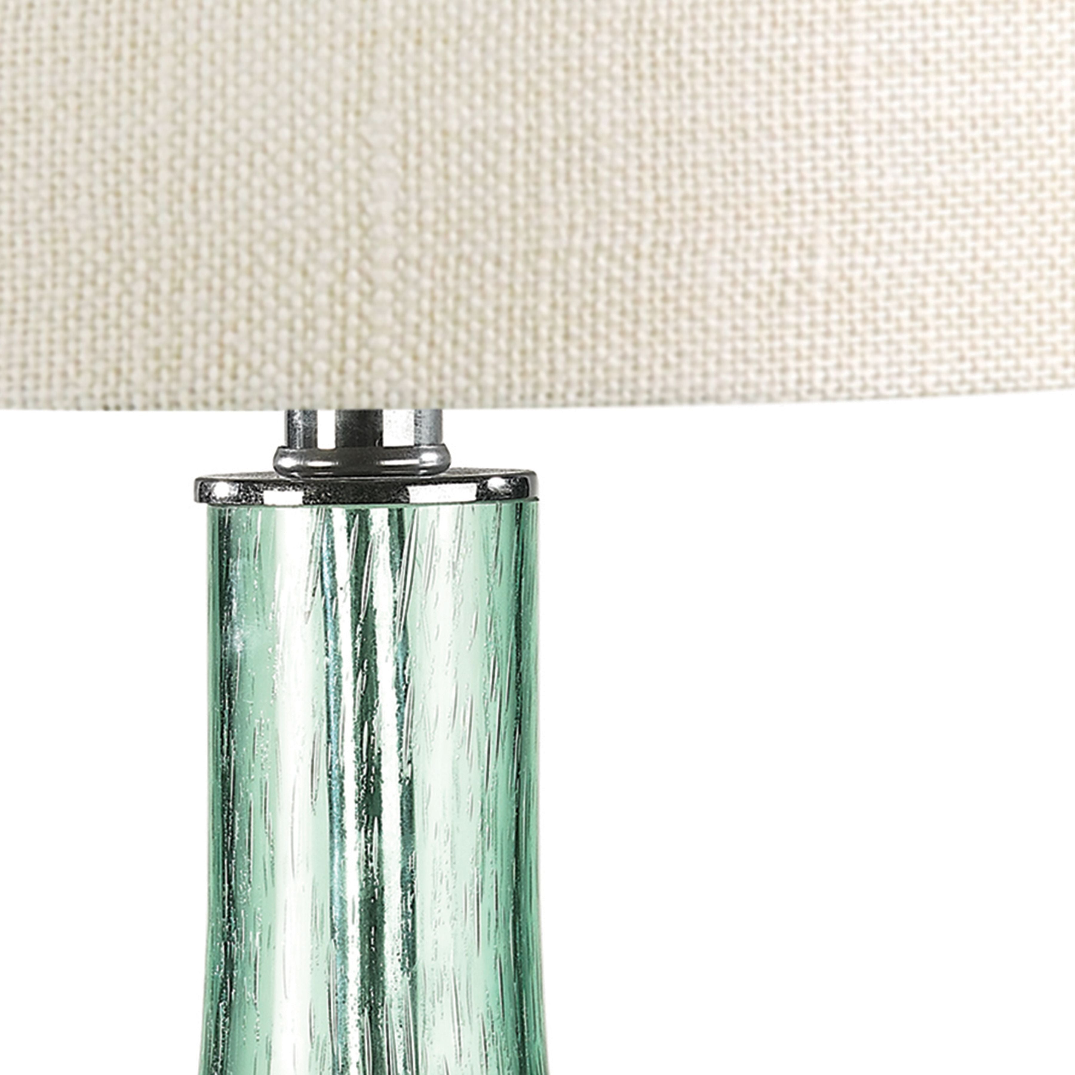 Glass 28'' High 1-Light Table Lamp - Green