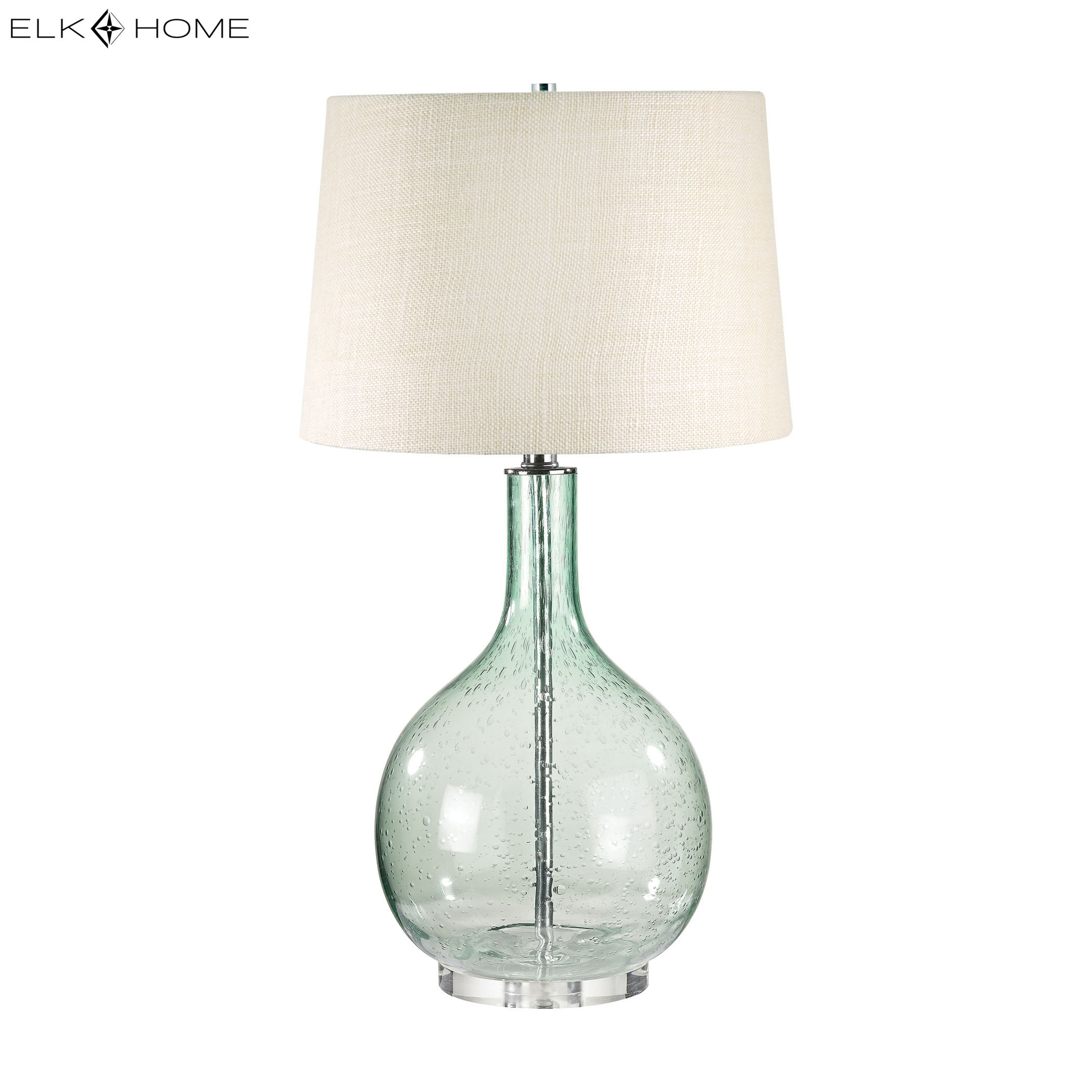 Glass 28'' High 1-Light Table Lamp - Green