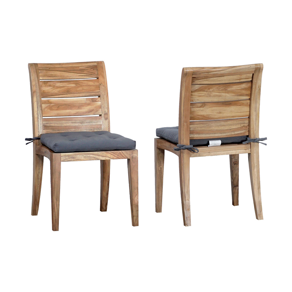 Teak Club Chair Cushion - 20x17.5 Set of 2 Gray 2
