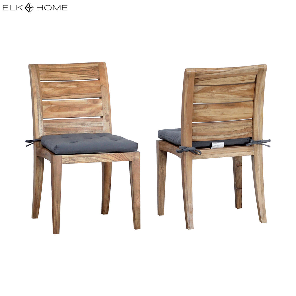 Teak Club Chair Cushion - 20x17.5 Set of 2 Gray 2