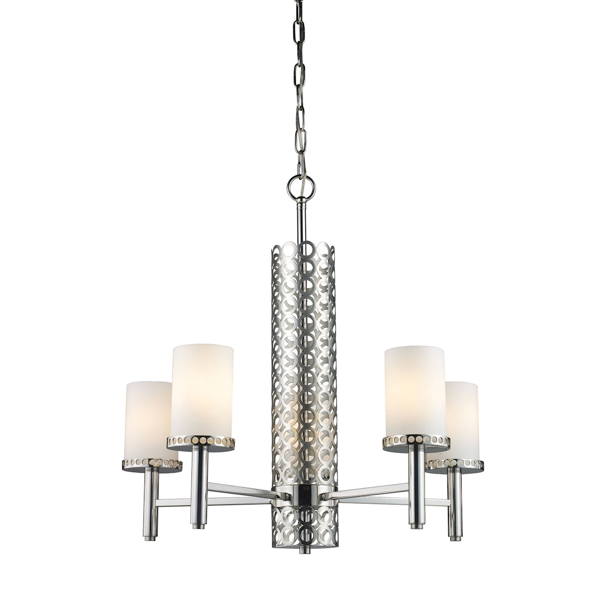 Retrovia 24'' Wide 5-Light Chandelier - Polished Nickel