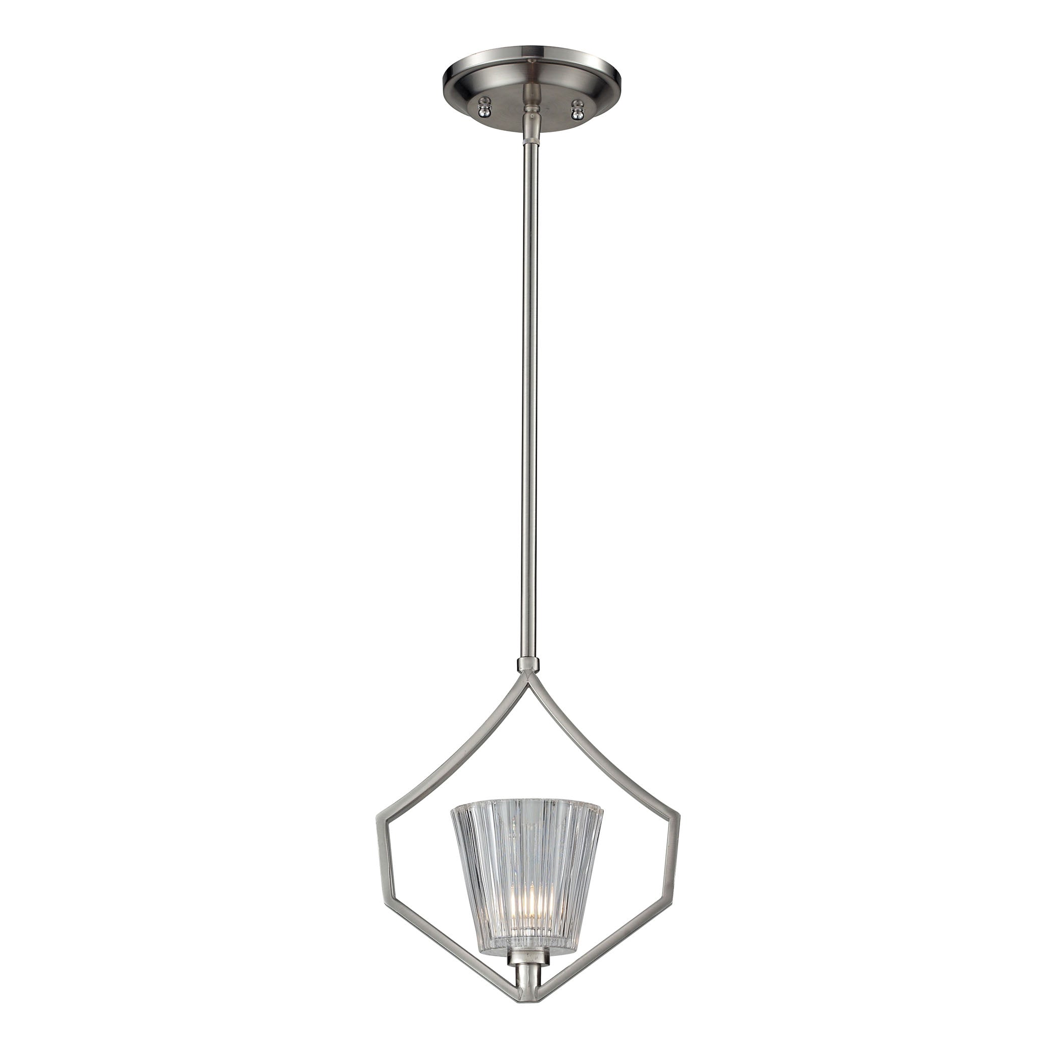 Calais 9'' Wide 1-Light Mini Pendant - Satin Nickel