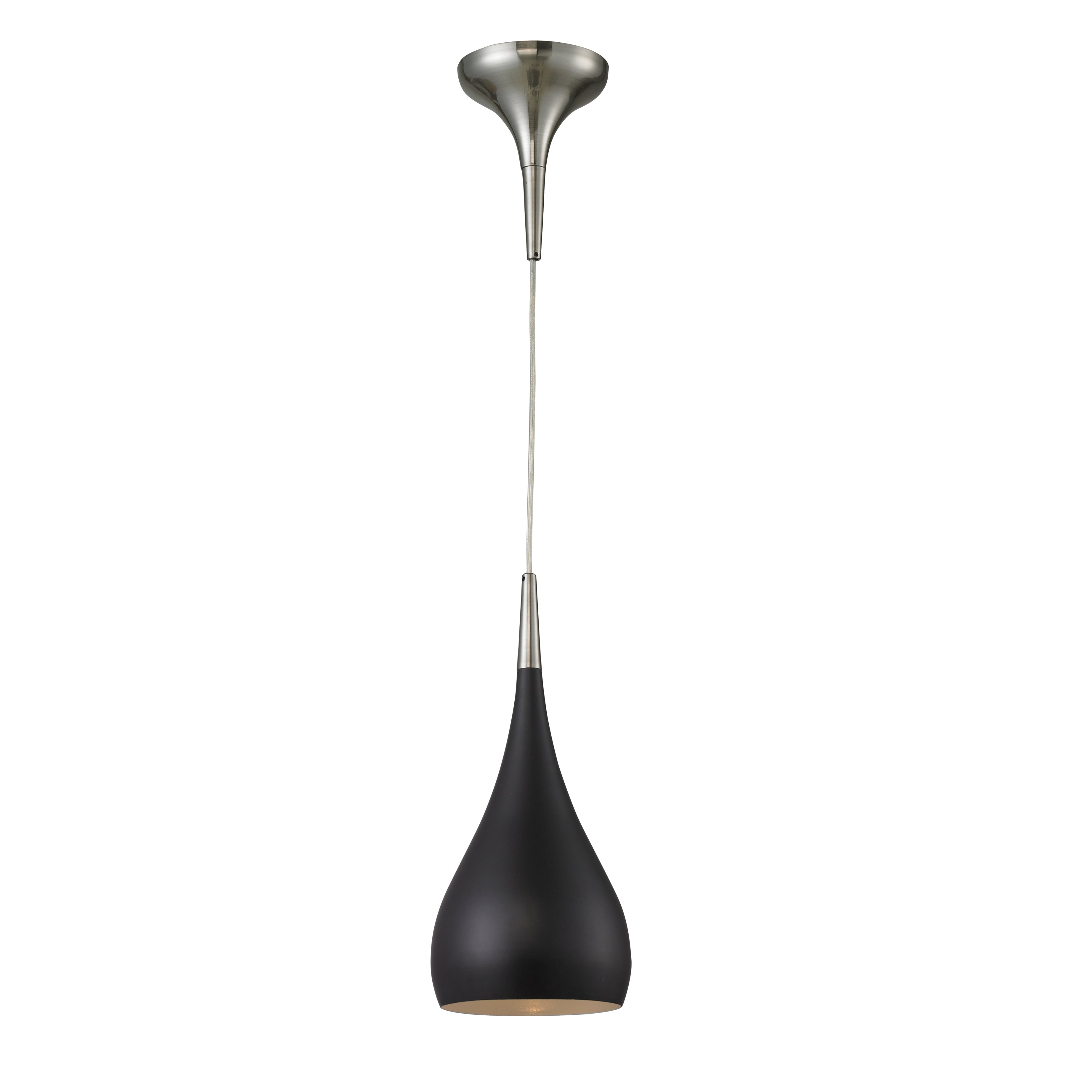 Lindsey 6'' Wide 1-Light Mini Pendant - Satin Nickel with Oiled Bronze Shade
