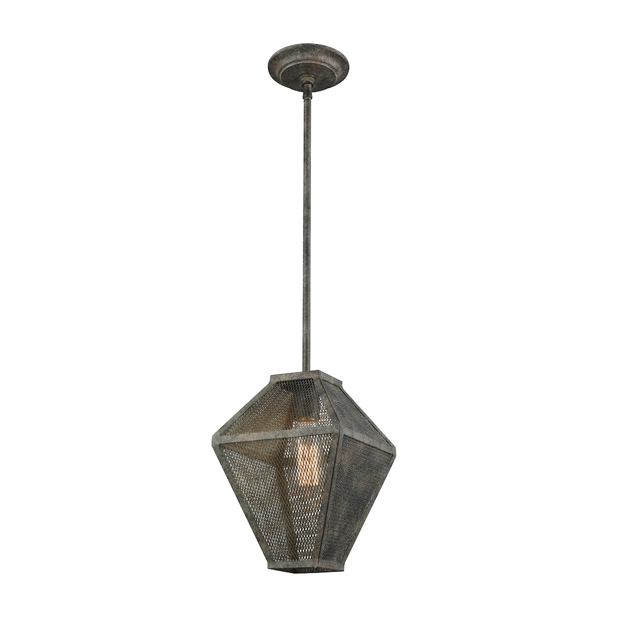 Salisbury 8'' Wide 1-Light Mini Pendant - Malted Rust with Metal Mesh Shade