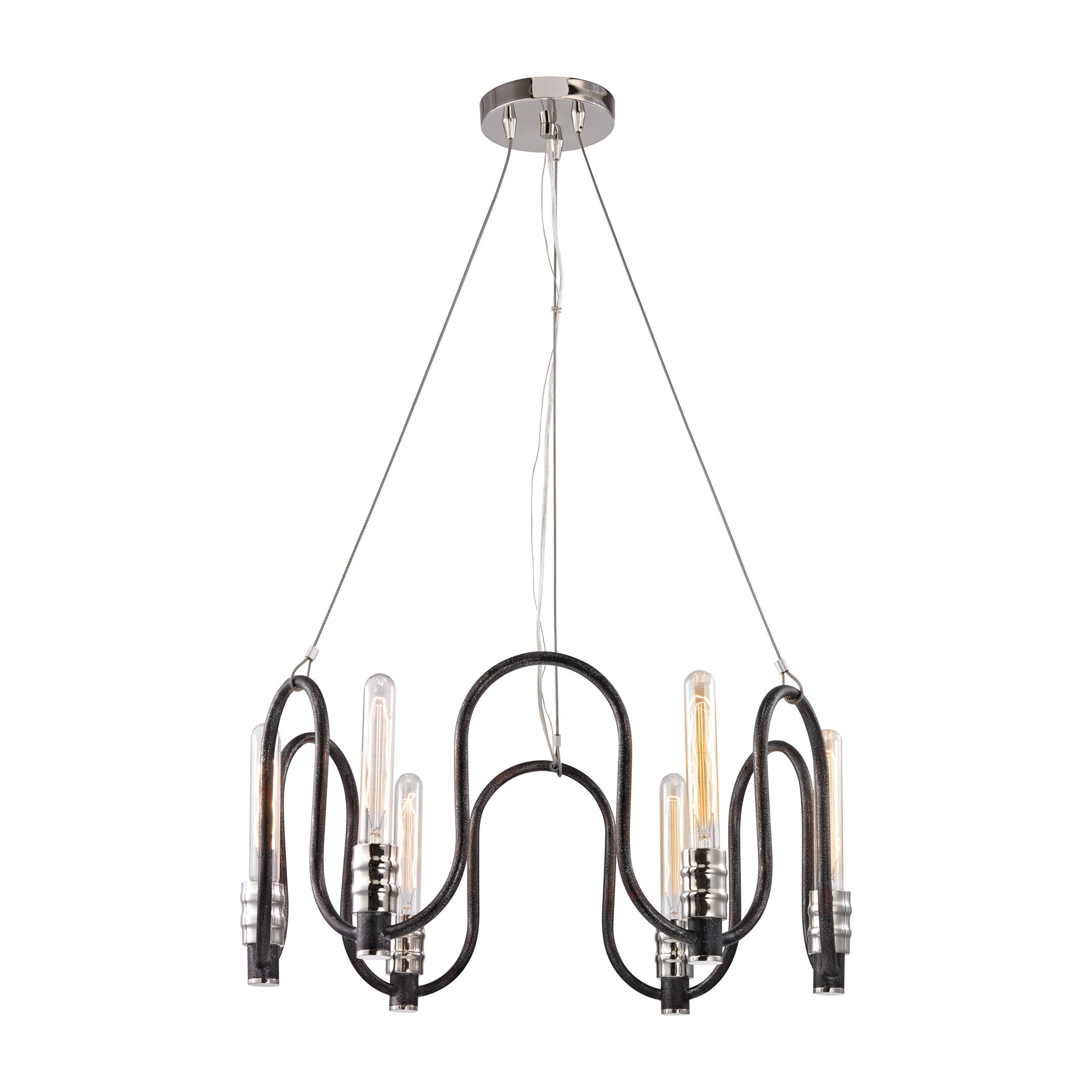Continuum 24'' Wide 6-Light Chandelier - Silvered Graphite