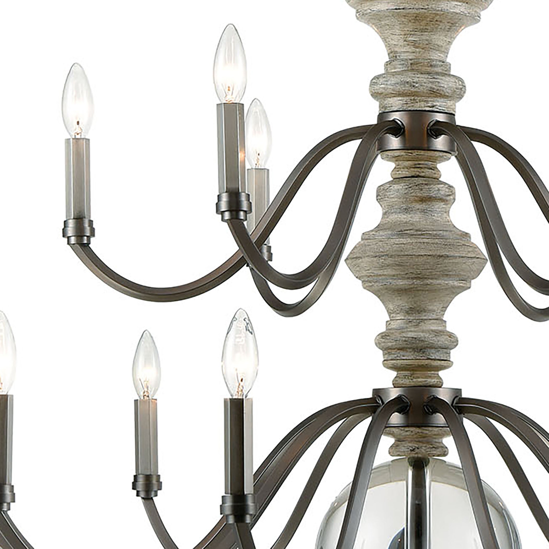 Neo Classica 36'' Wide 15-Light Chandelier - Aged Black
