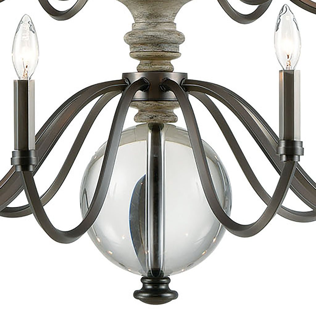 Neo Classica 36'' Wide 15-Light Chandelier - Aged Black