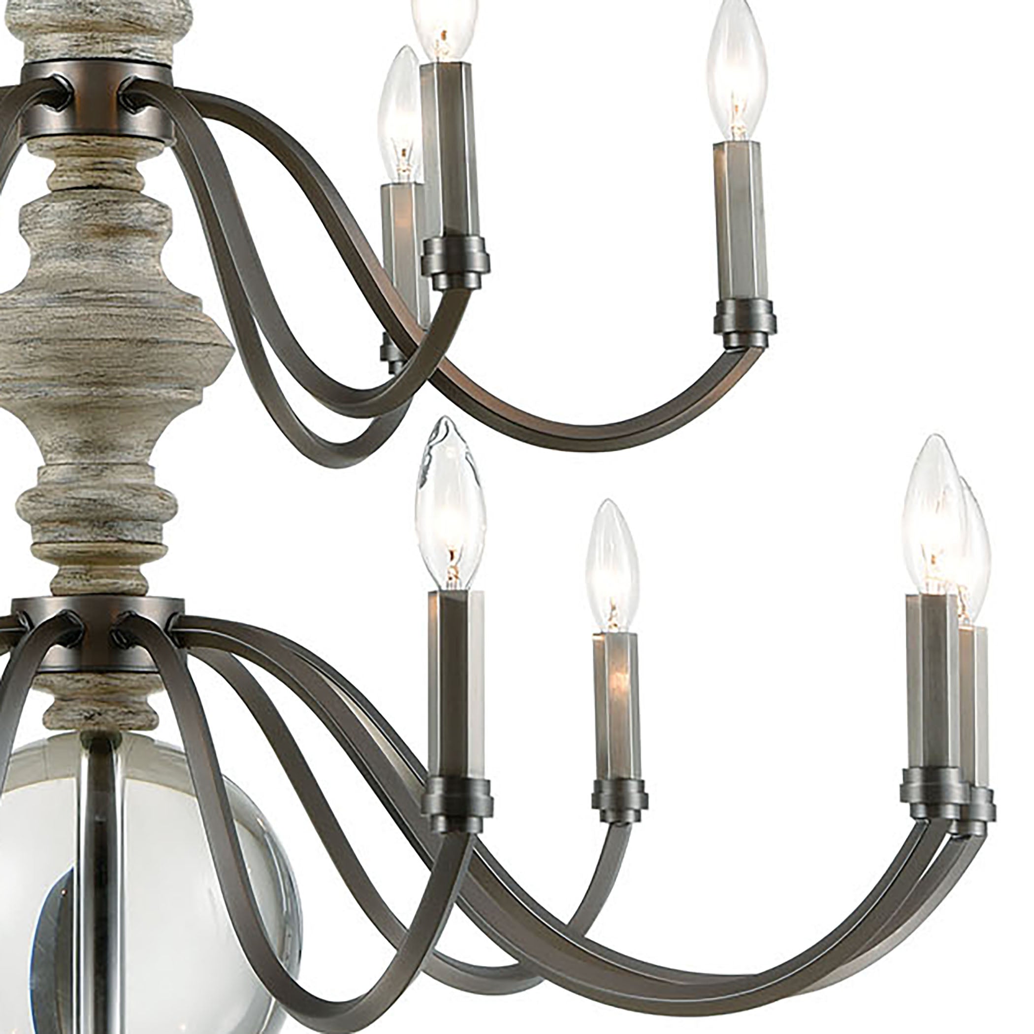 Neo Classica 36'' Wide 15-Light Chandelier - Aged Black