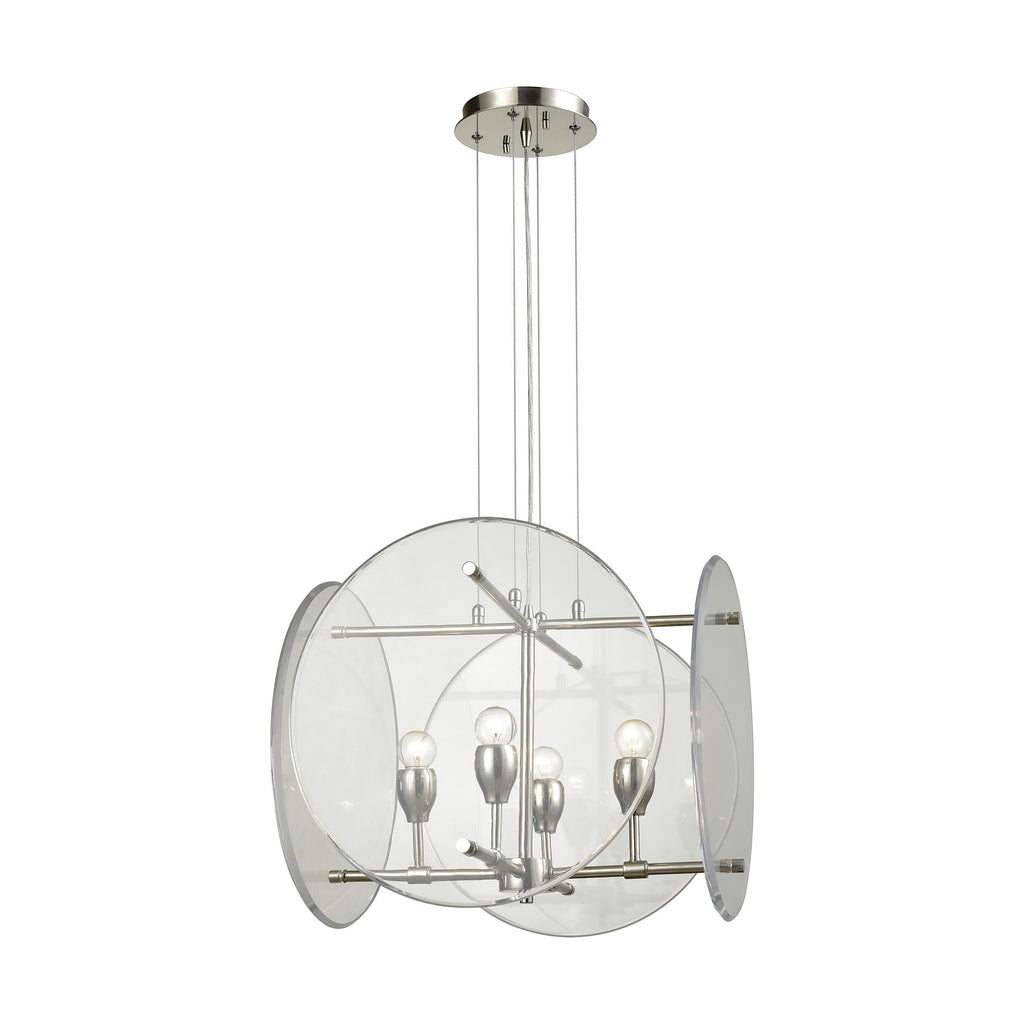 Disco 19'' Wide 4-Light Chandelier - Polished Nickel