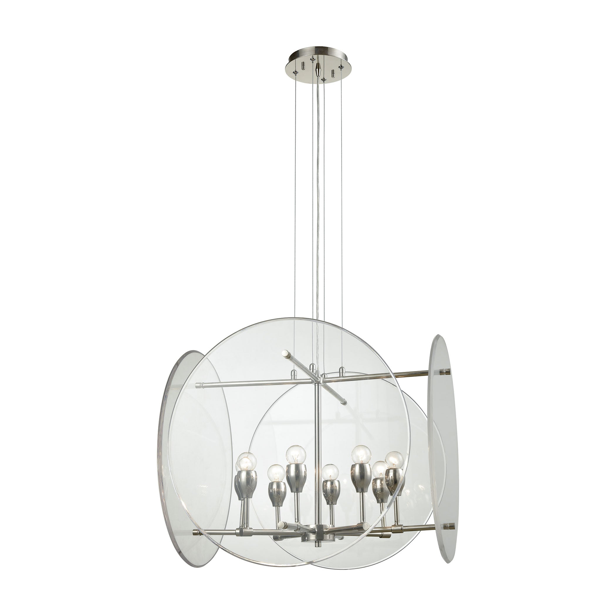 Disco 25'' Wide 8-Light Chandelier - Polished Nickel
