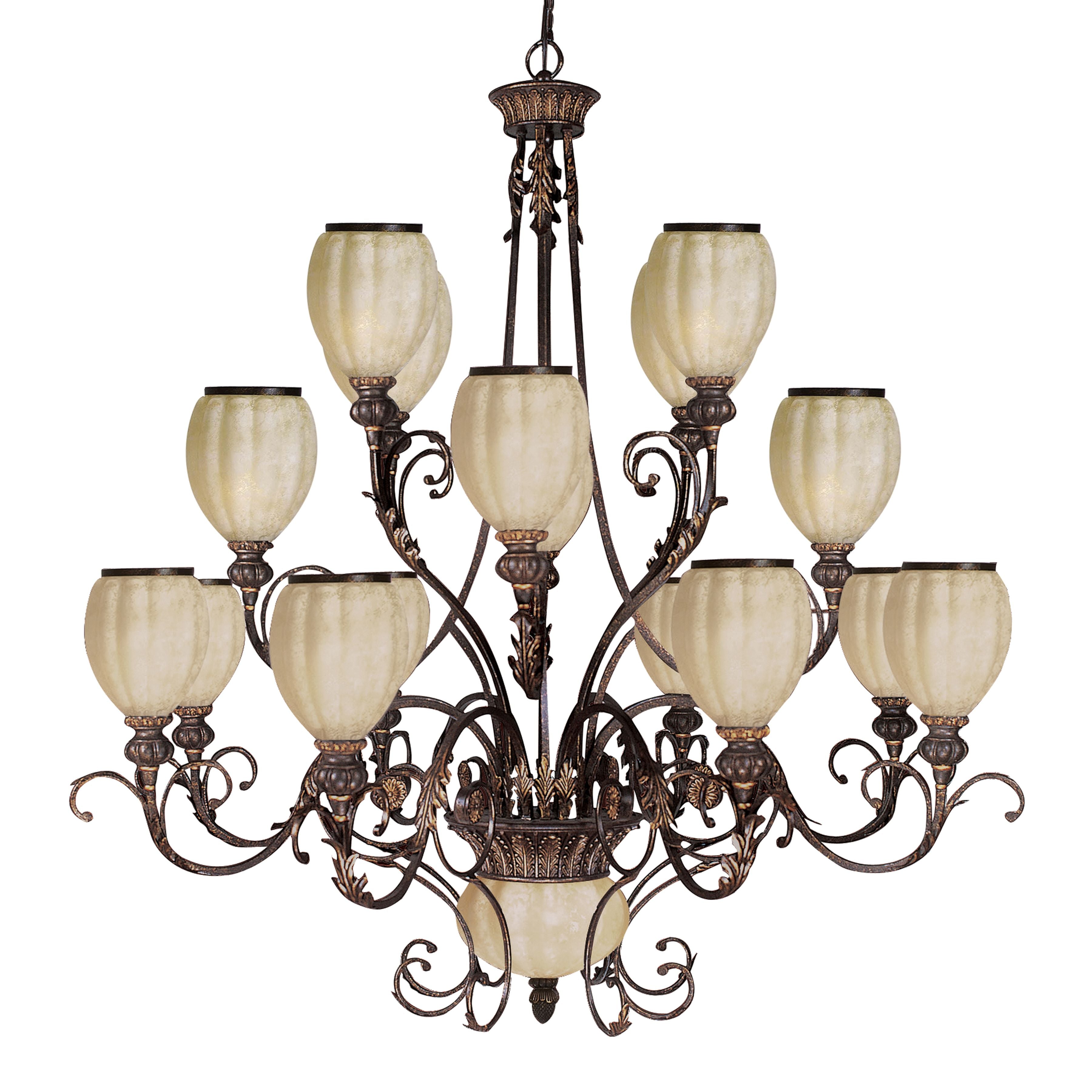 Carrollton 55'' Wide 16-Light Chandelier - Golden Bronze