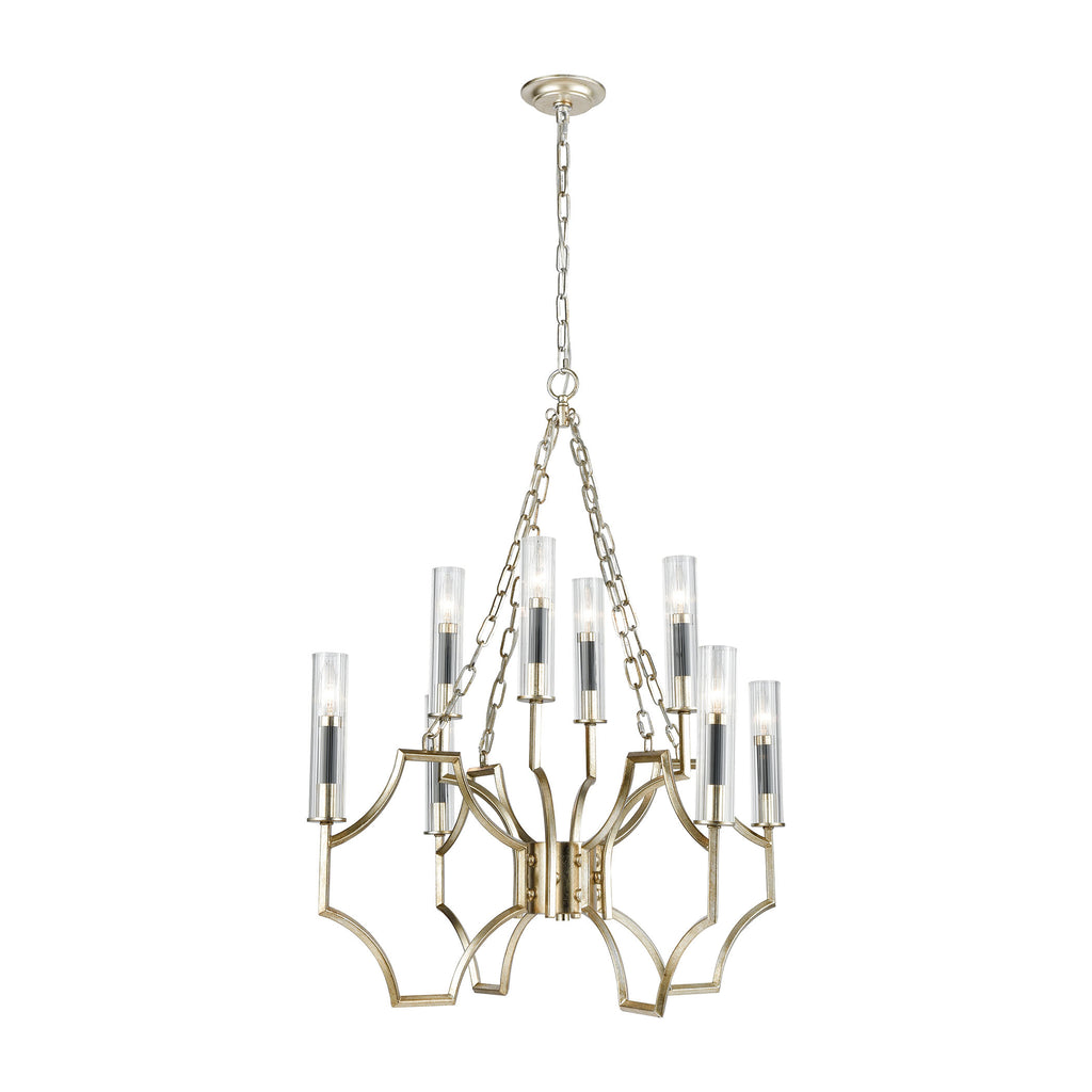 Sylvanna 31'' Wide 8-Light Chandelier - Antique Silver Leaf