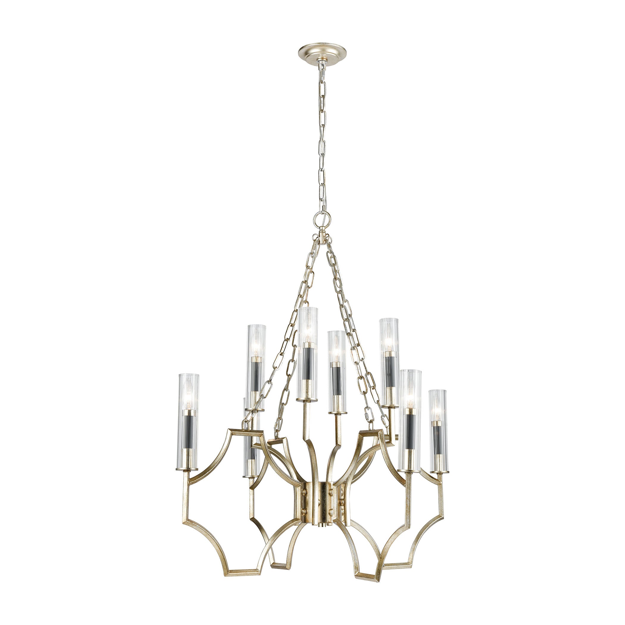 Sylvanna 31'' Wide 8-Light Chandelier - Antique Silver Leaf
