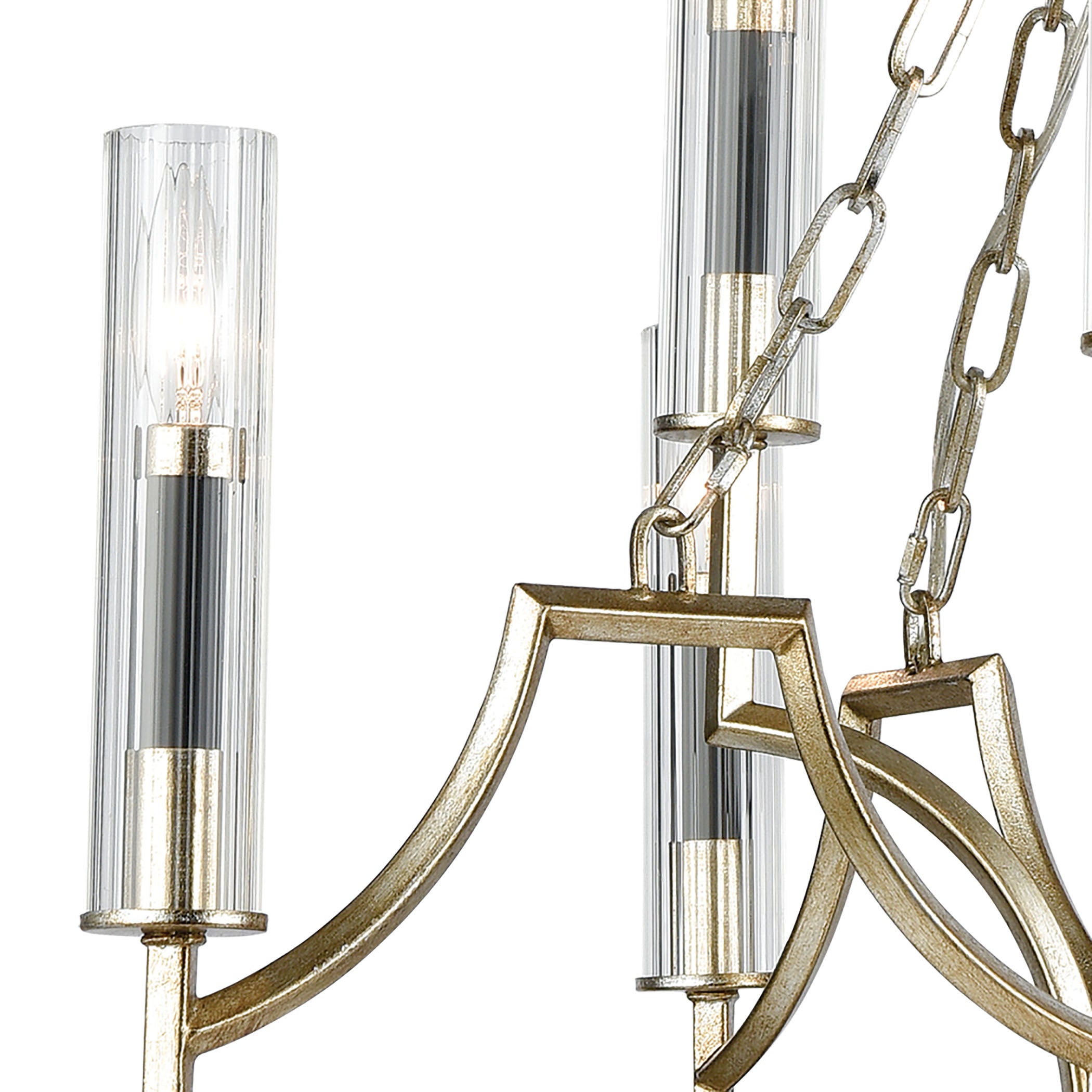 Sylvanna 31'' Wide 8-Light Chandelier - Antique Silver Leaf