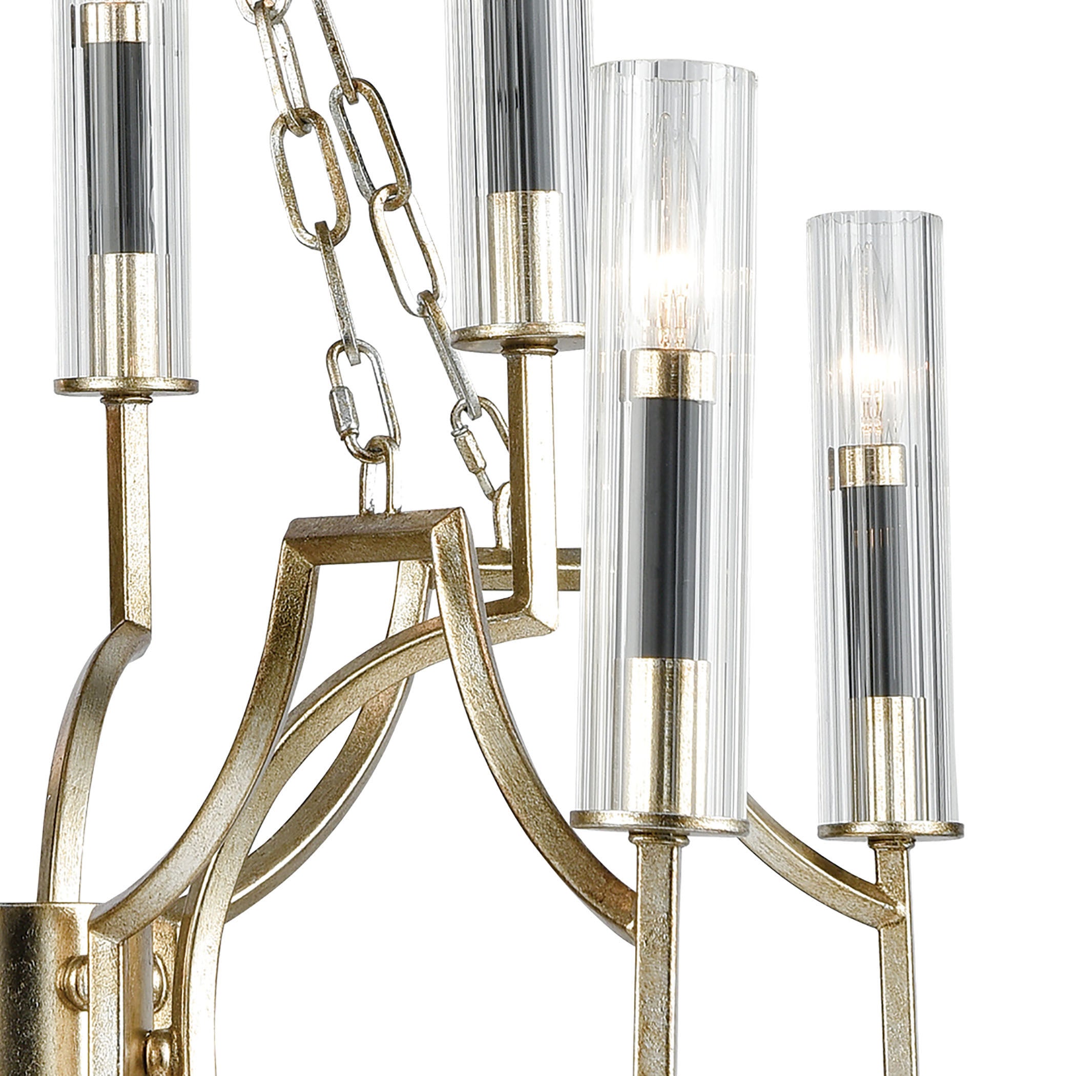 Sylvanna 31'' Wide 8-Light Chandelier - Antique Silver Leaf
