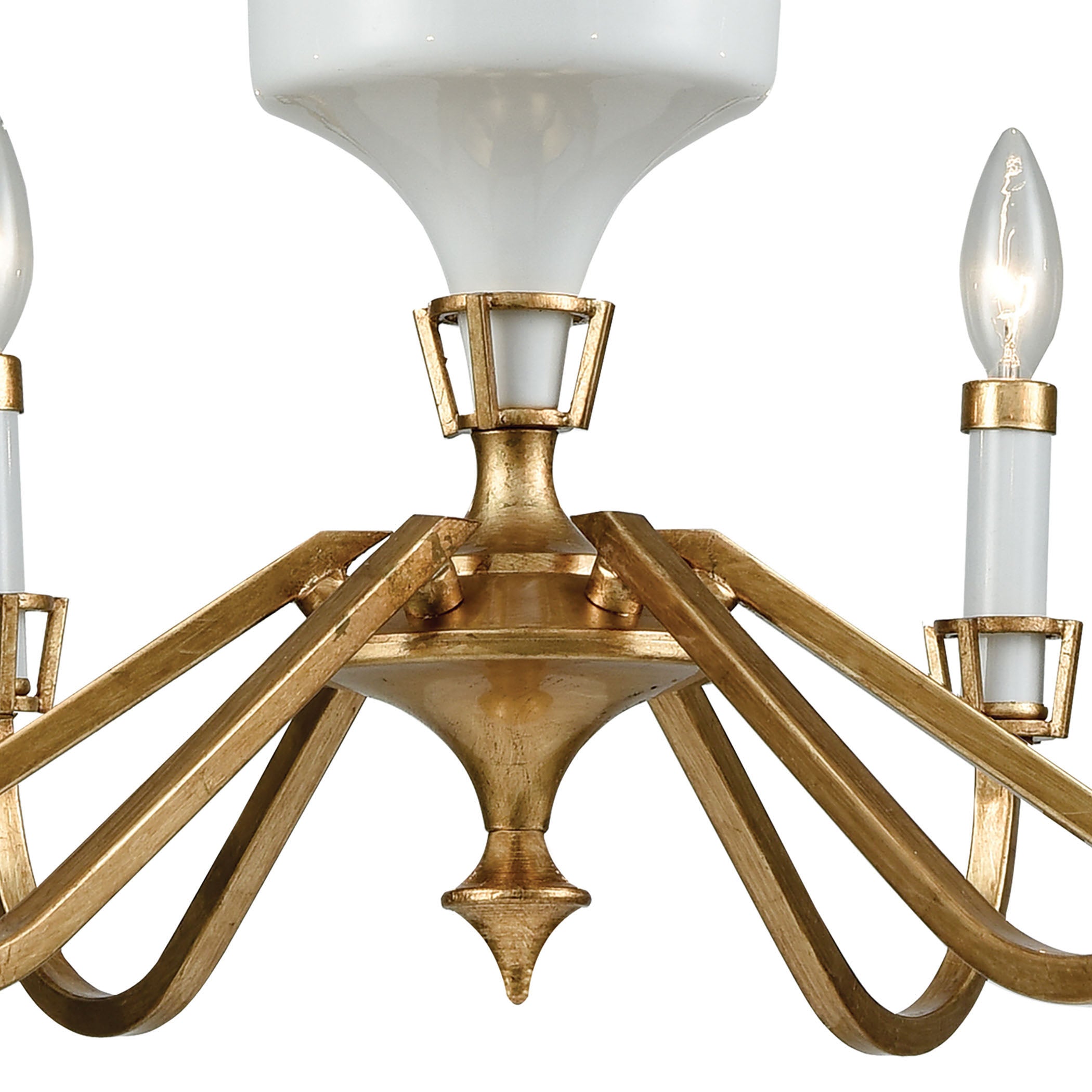 Ceramique 30'' Wide 6-Light Chandelier - Antique Gold Leaf