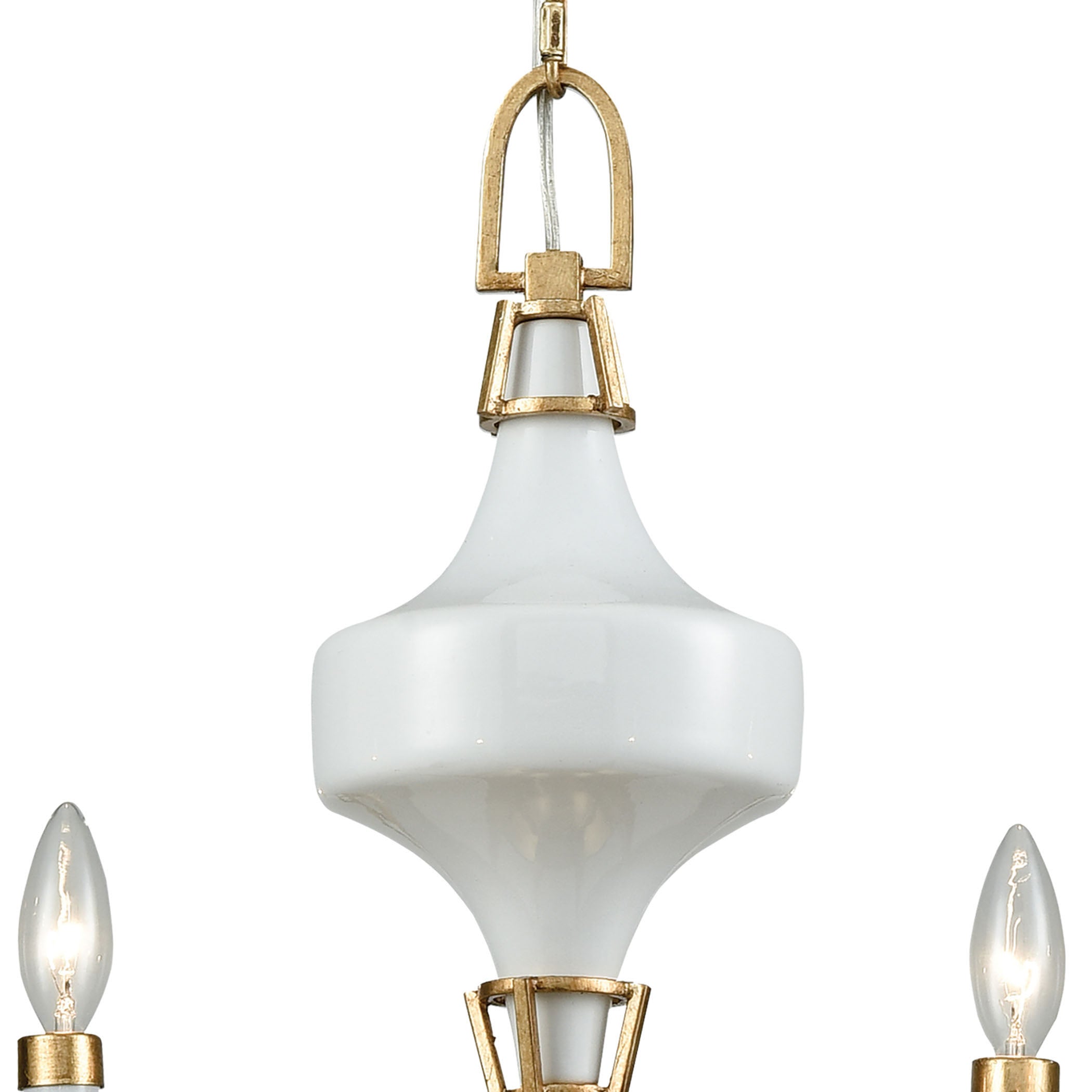 Ceramique 30'' Wide 6-Light Chandelier - Antique Gold Leaf