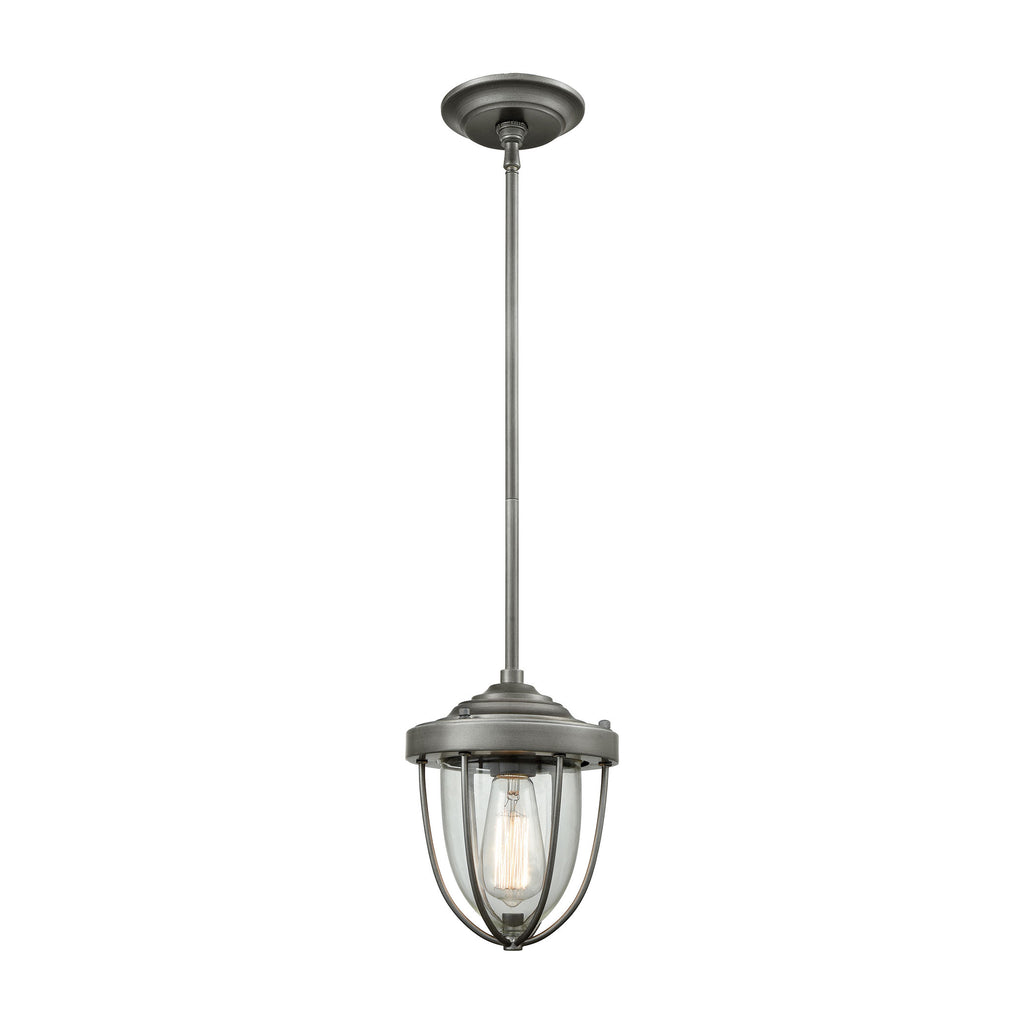 Sturgis 7'' Wide 1-Light Mini Pendant - Weathered Zinc