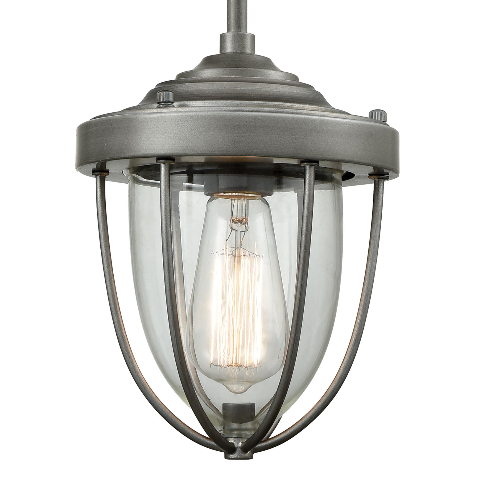 Sturgis 7'' Wide 1-Light Mini Pendant - Weathered Zinc