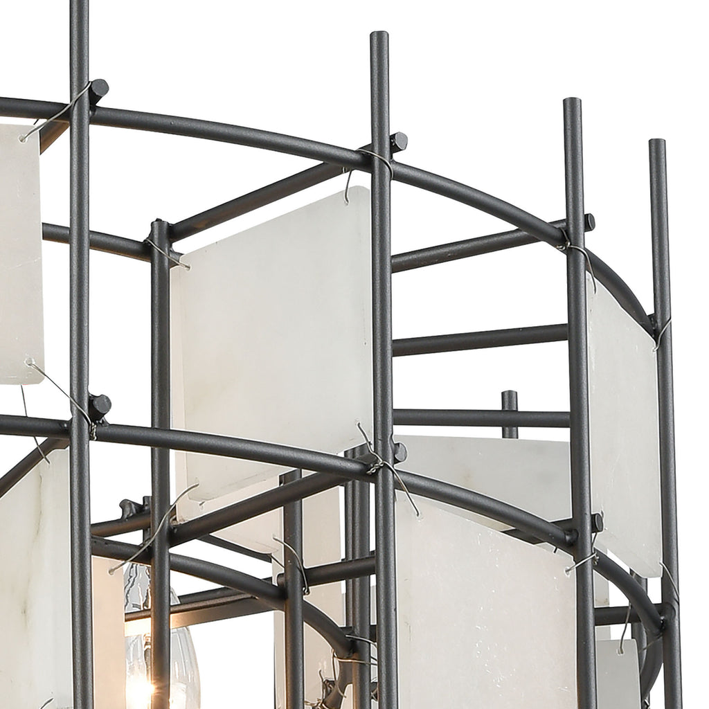 Spanish Alabaster 24'' Wide 6-Light Chandelier - Dark Graphite
