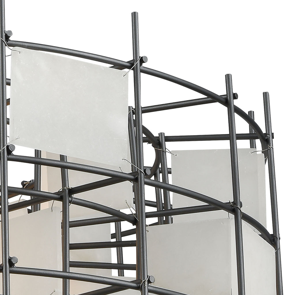 Spanish Alabaster 32'' Wide 8-Light Chandelier - Dark Graphite