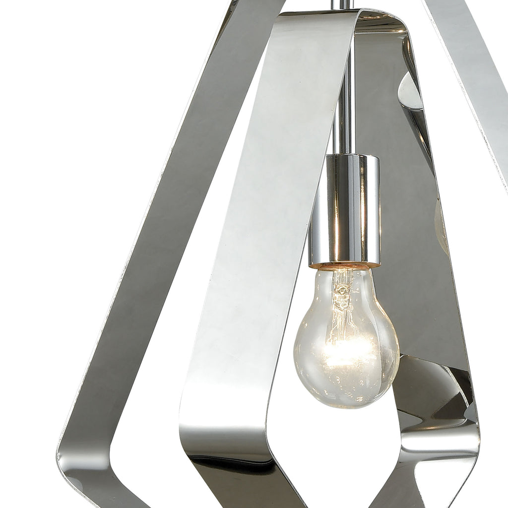 Anguluxe 14'' Wide 1-Light Pendant - Polished Chrome