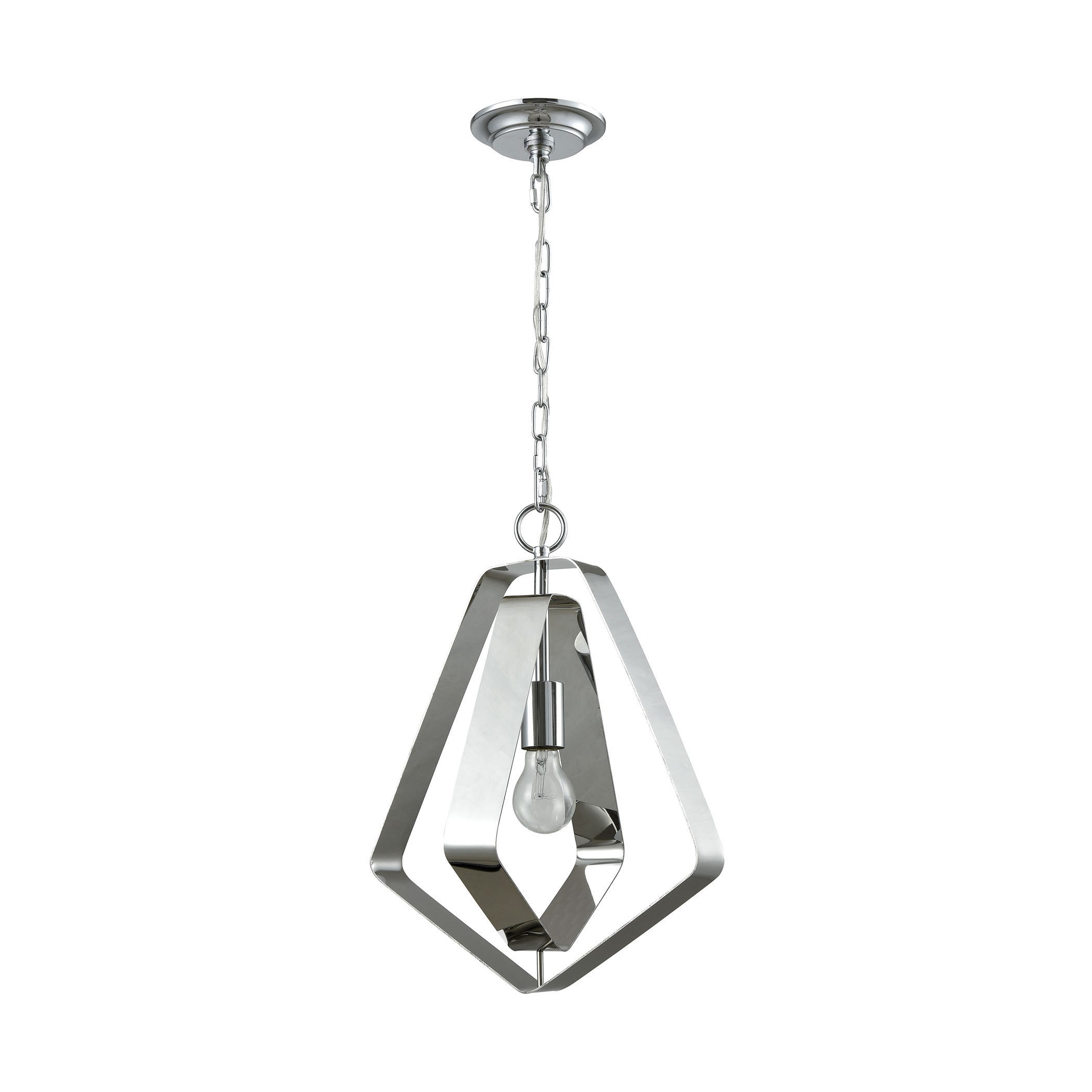 Anguluxe 14'' Wide 1-Light Pendant - Polished Chrome