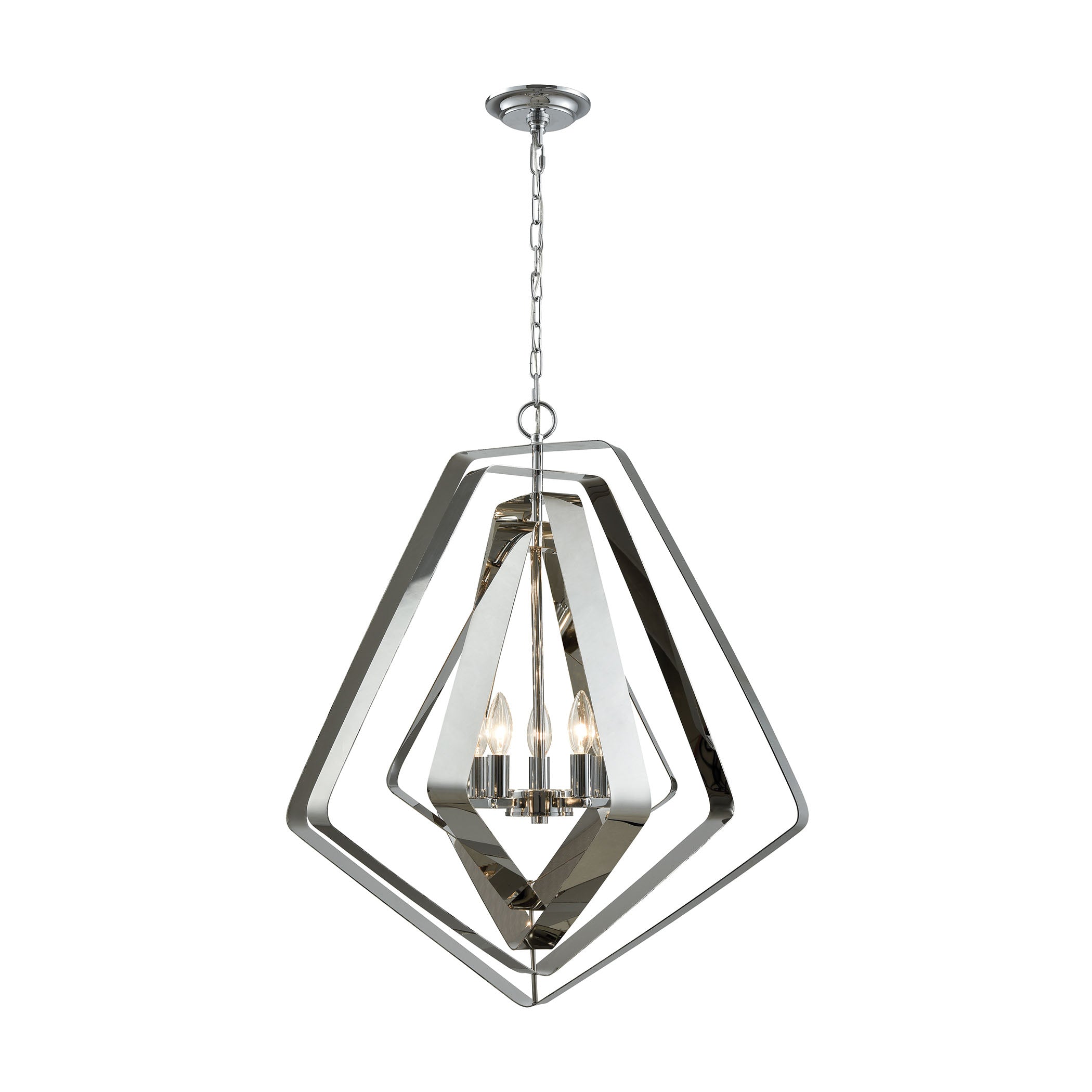 Anguluxe 26'' Wide 5-Light Chandelier - Polished Chrome