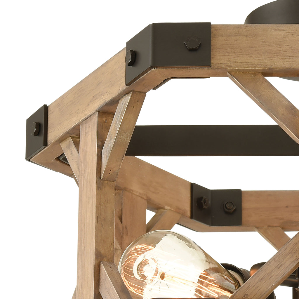 Structure 18'' Wide 3-Light Semi Flush Mount - Oil Rubbed Bronze