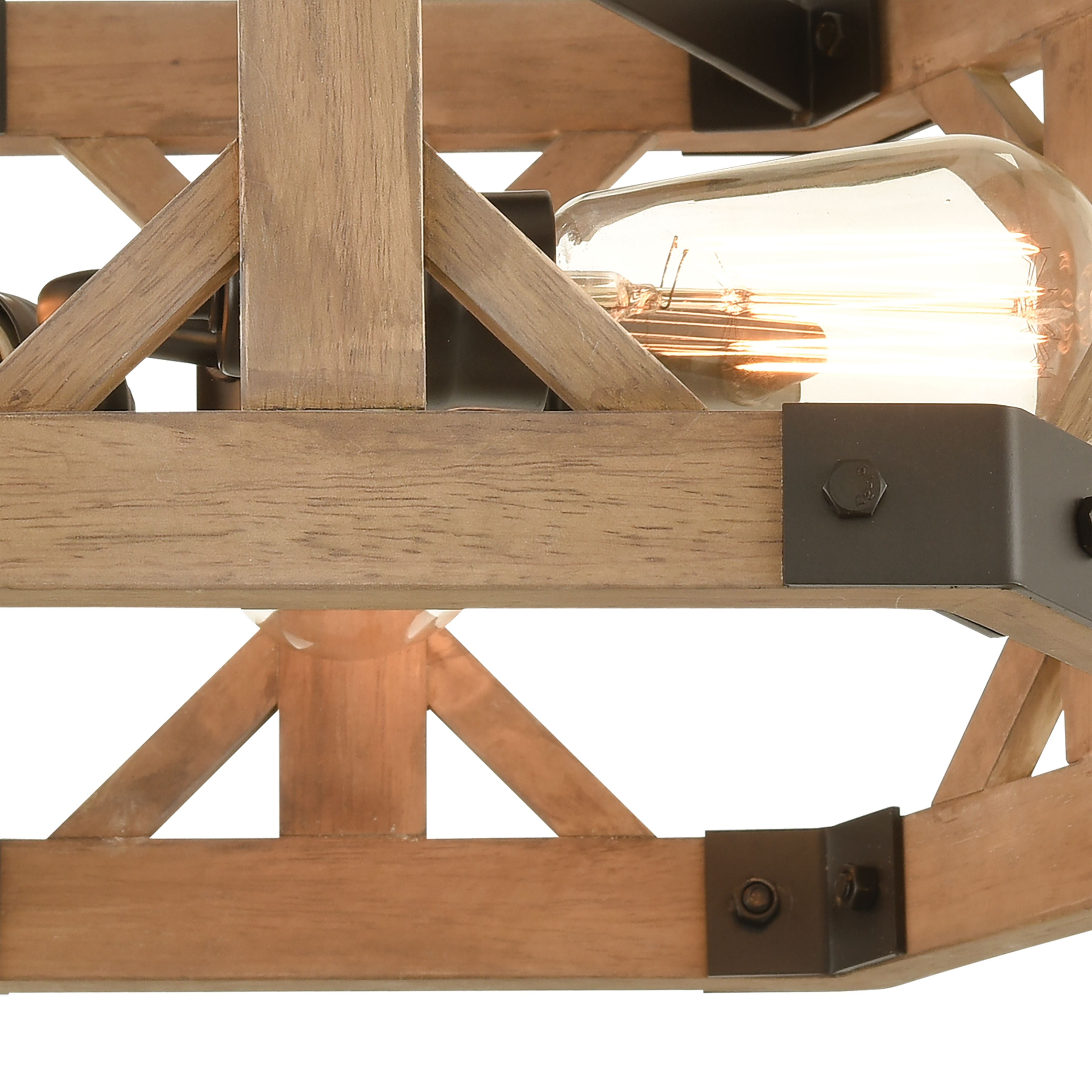 Structure 18'' Wide 3-Light Semi Flush Mount - Oil Rubbed Bronze