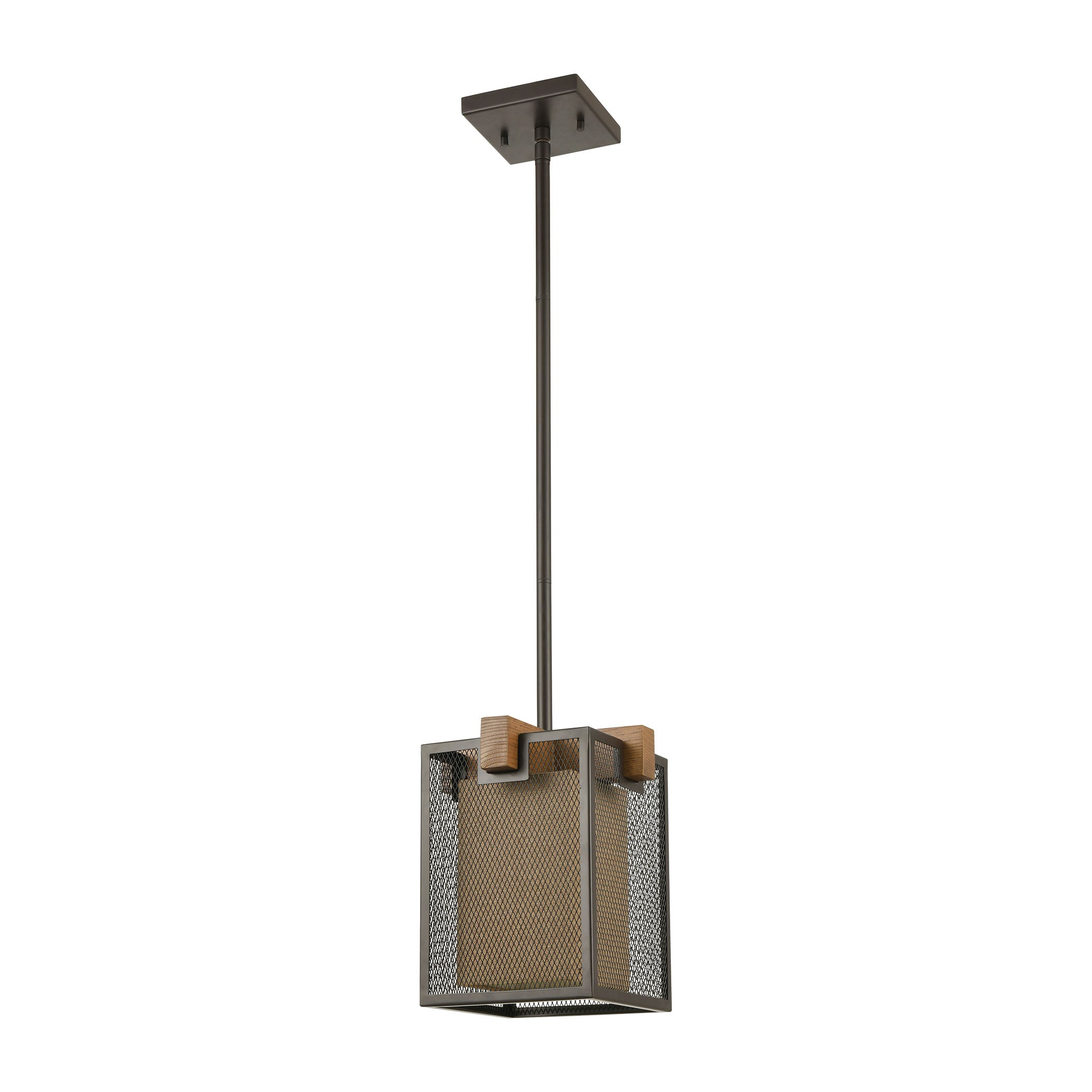 Crossbeam 9'' Wide 1-Light Mini Pendant - Oil Rubbed Bronze