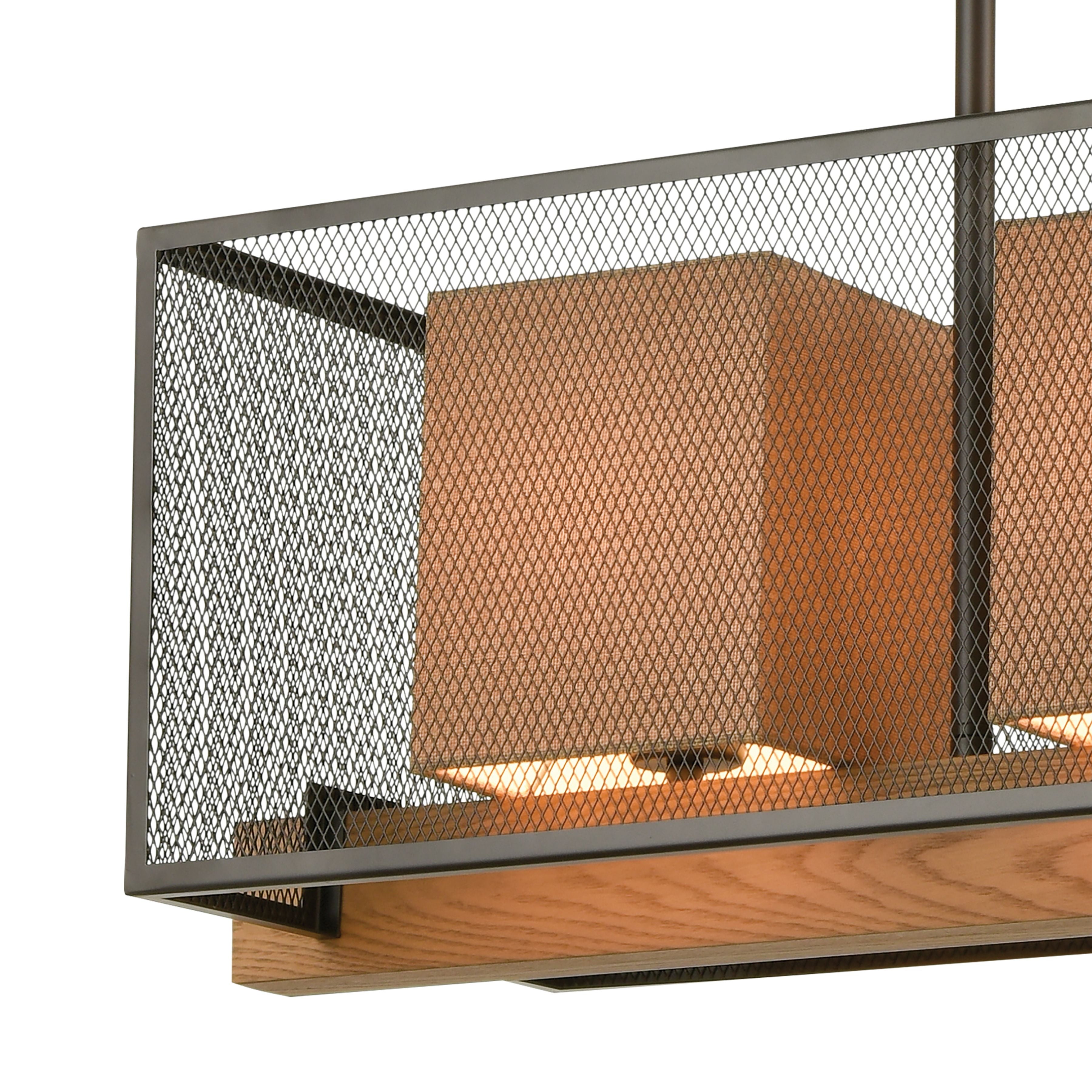 Crossbeam 35'' Wide 3-Light Linear Chandelier - Oil Rubbed Bronze