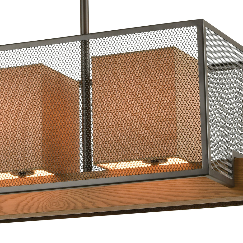 Crossbeam 35'' Wide 3-Light Linear Chandelier - Oil Rubbed Bronze