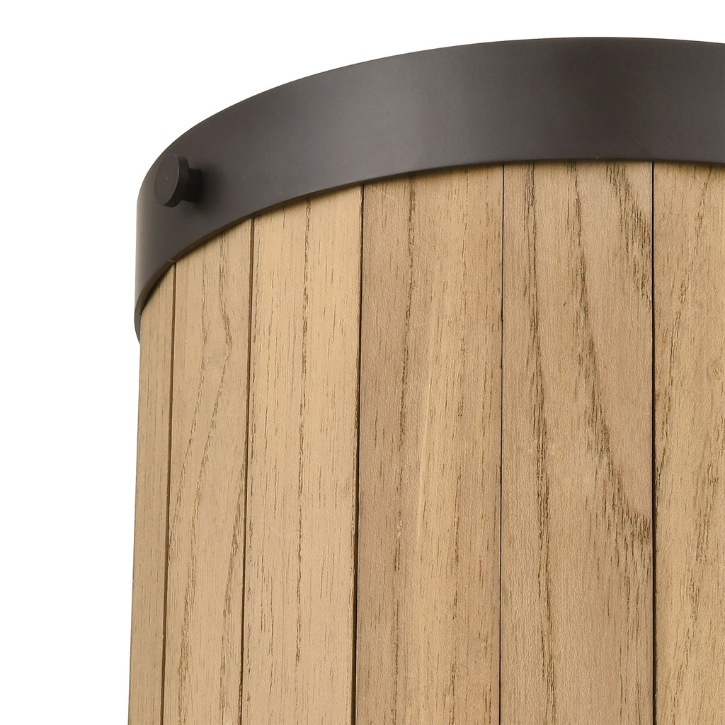 Wooden Barrel 10'' High 2-Light Sconce - Oil Rubbed Bronze