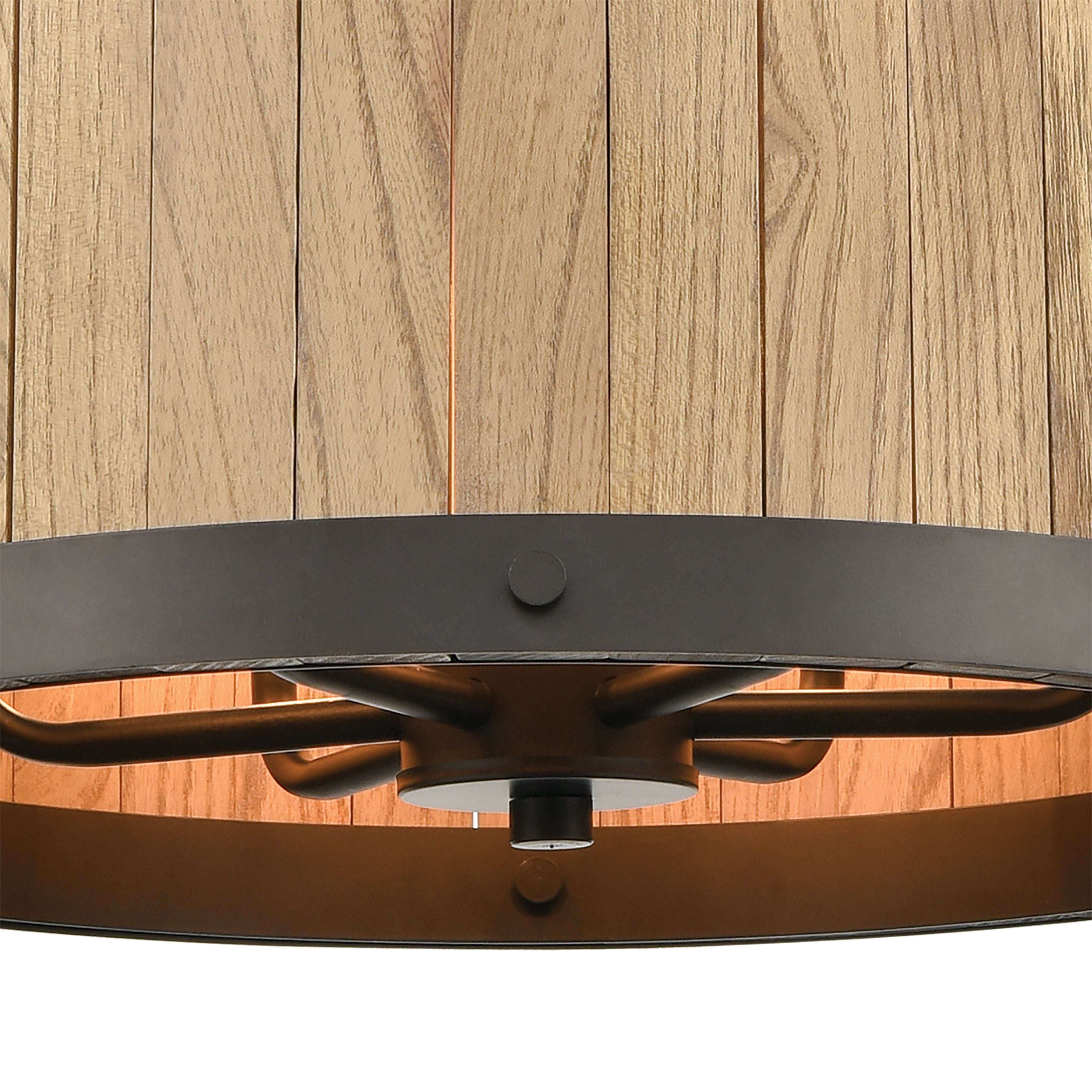 Wooden Barrel 19'' Wide 6-Light Chandelier - Oil Rubbed Bronze