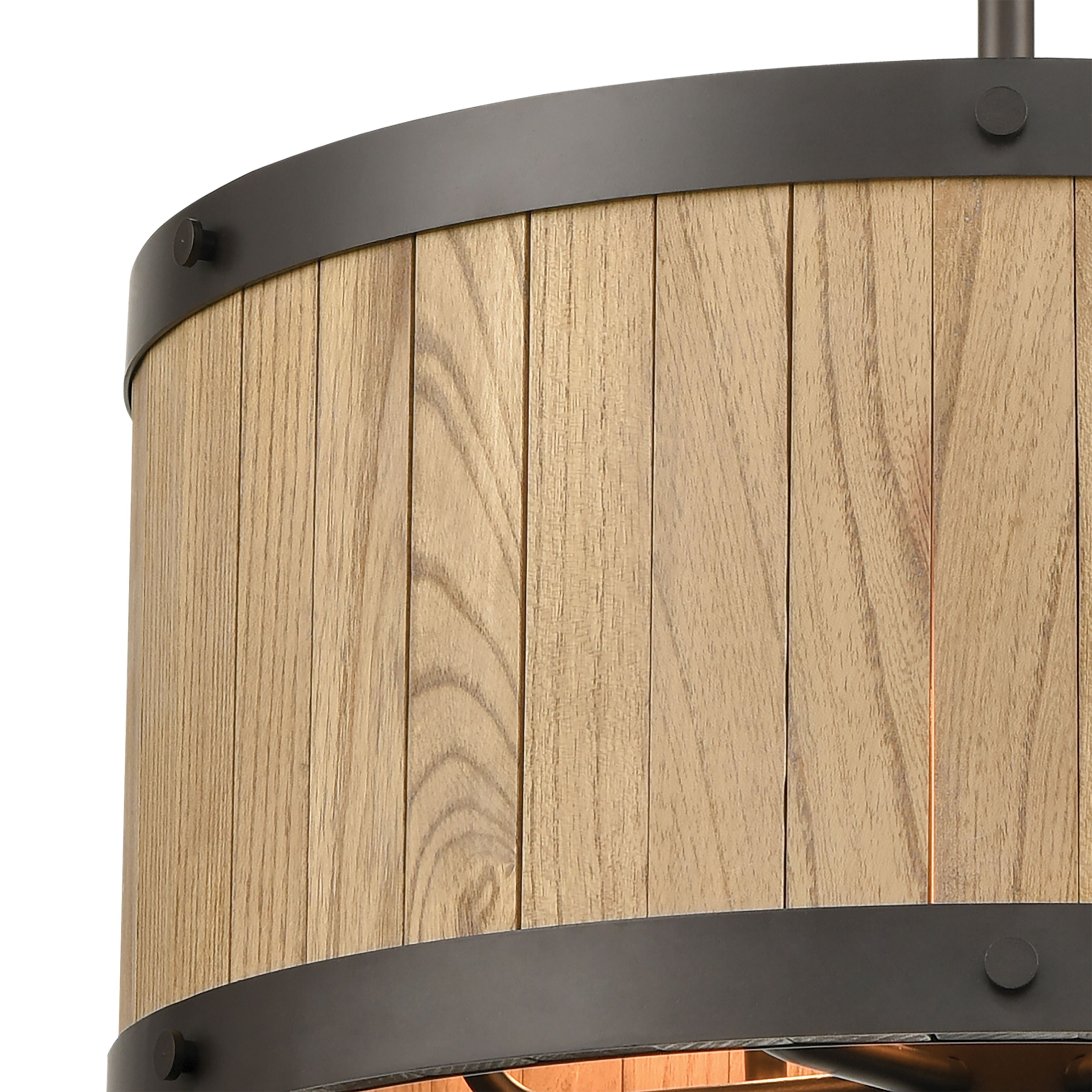 Wooden Barrel 19'' Wide 6-Light Chandelier - Oil Rubbed Bronze