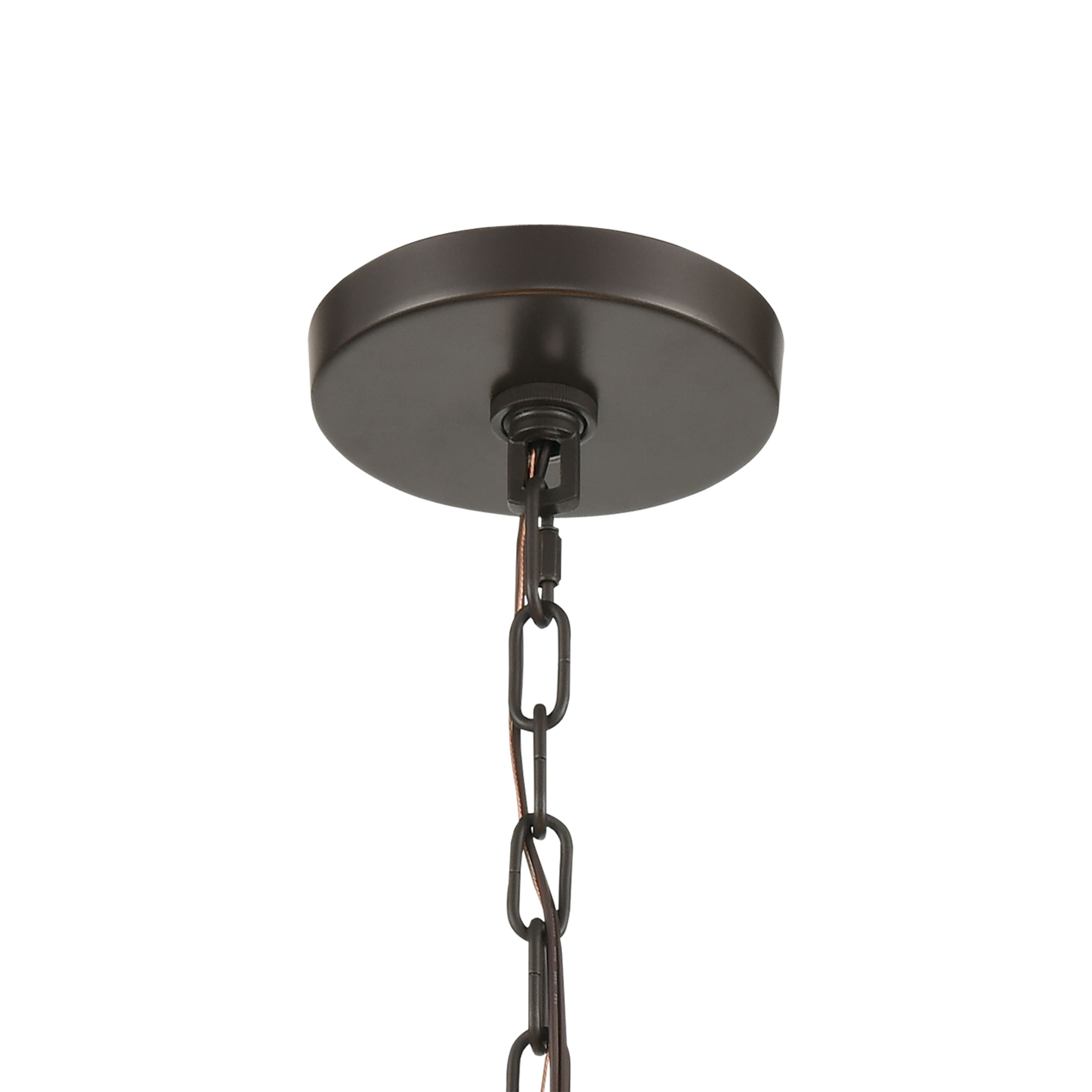 Wooden Barrel 19'' Wide 6-Light Chandelier - Oil Rubbed Bronze
