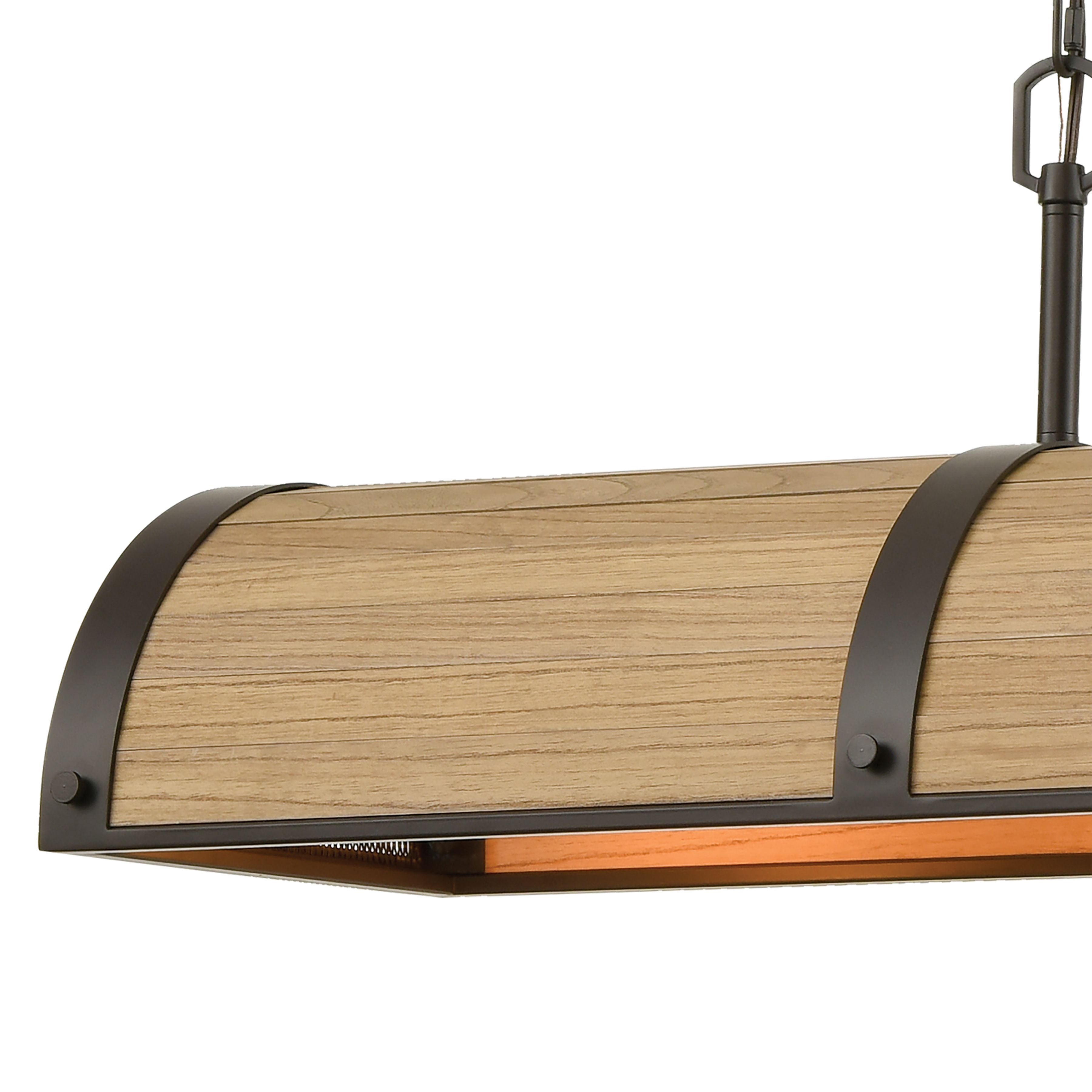 Wooden Barrel 40'' Wide 4-Light Linear Chandelier - Oil Rubbed Bronze
