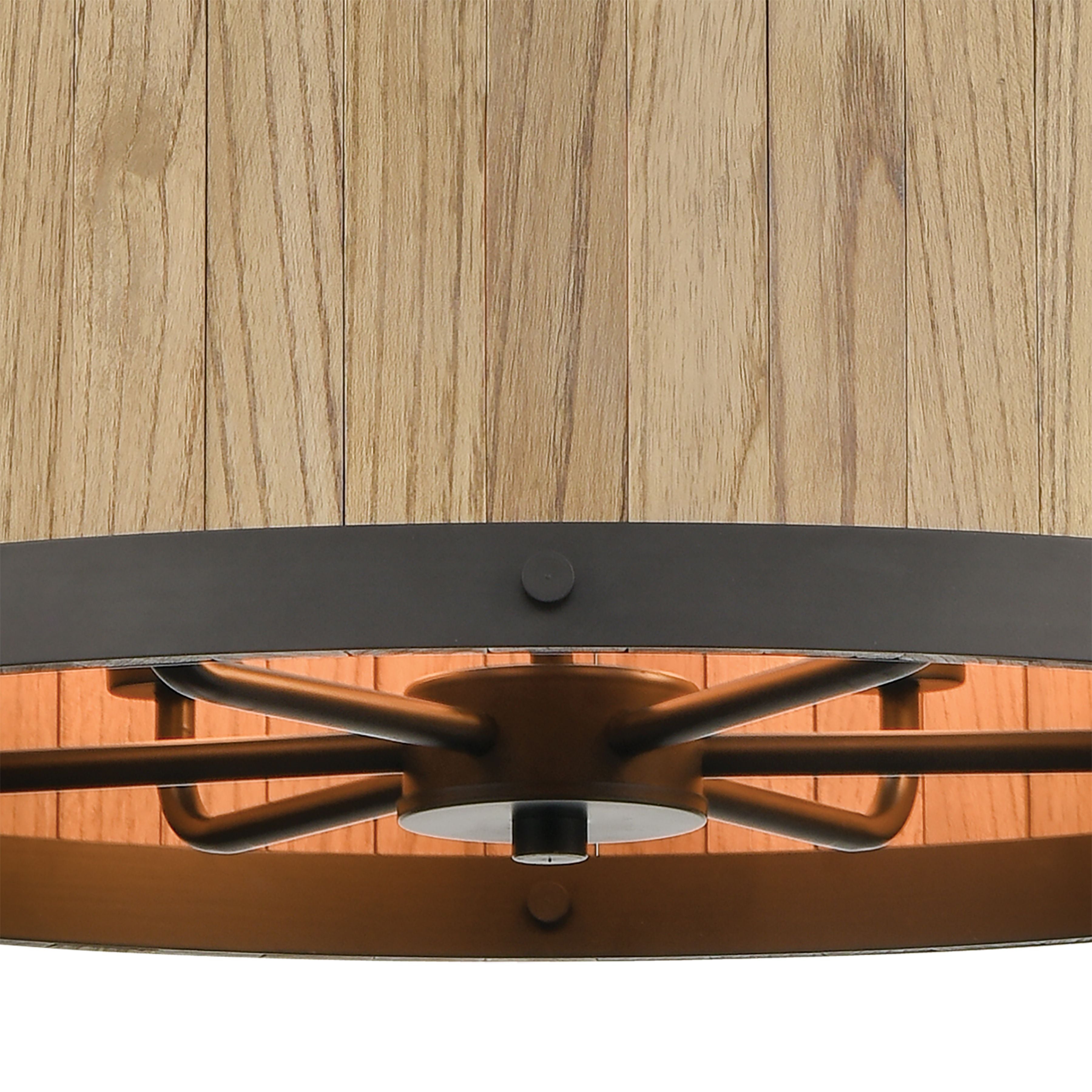 Wooden Barrel 25'' Wide 6-Light Chandelier - Oil Rubbed Bronze