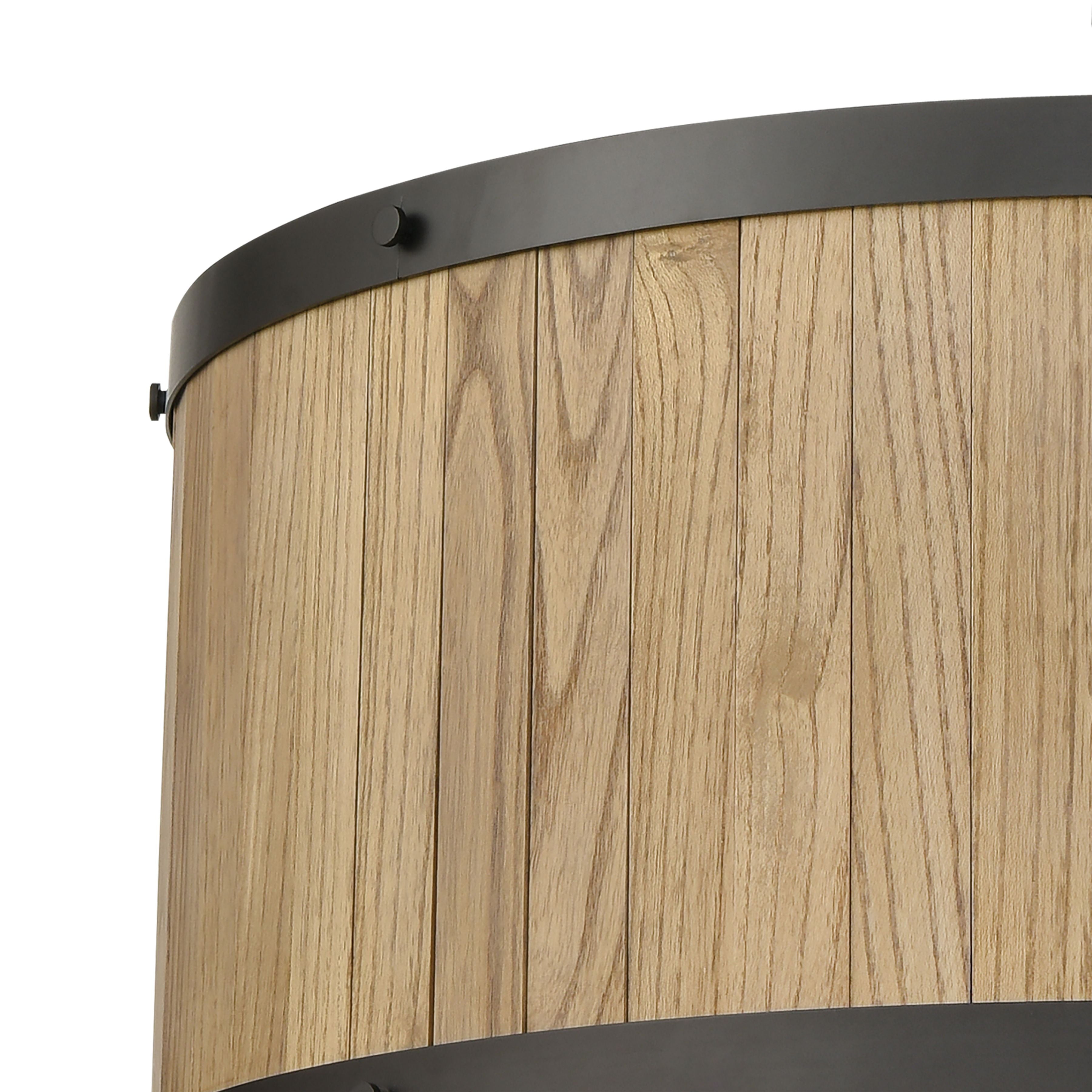 Wooden Barrel 25'' Wide 6-Light Chandelier - Oil Rubbed Bronze