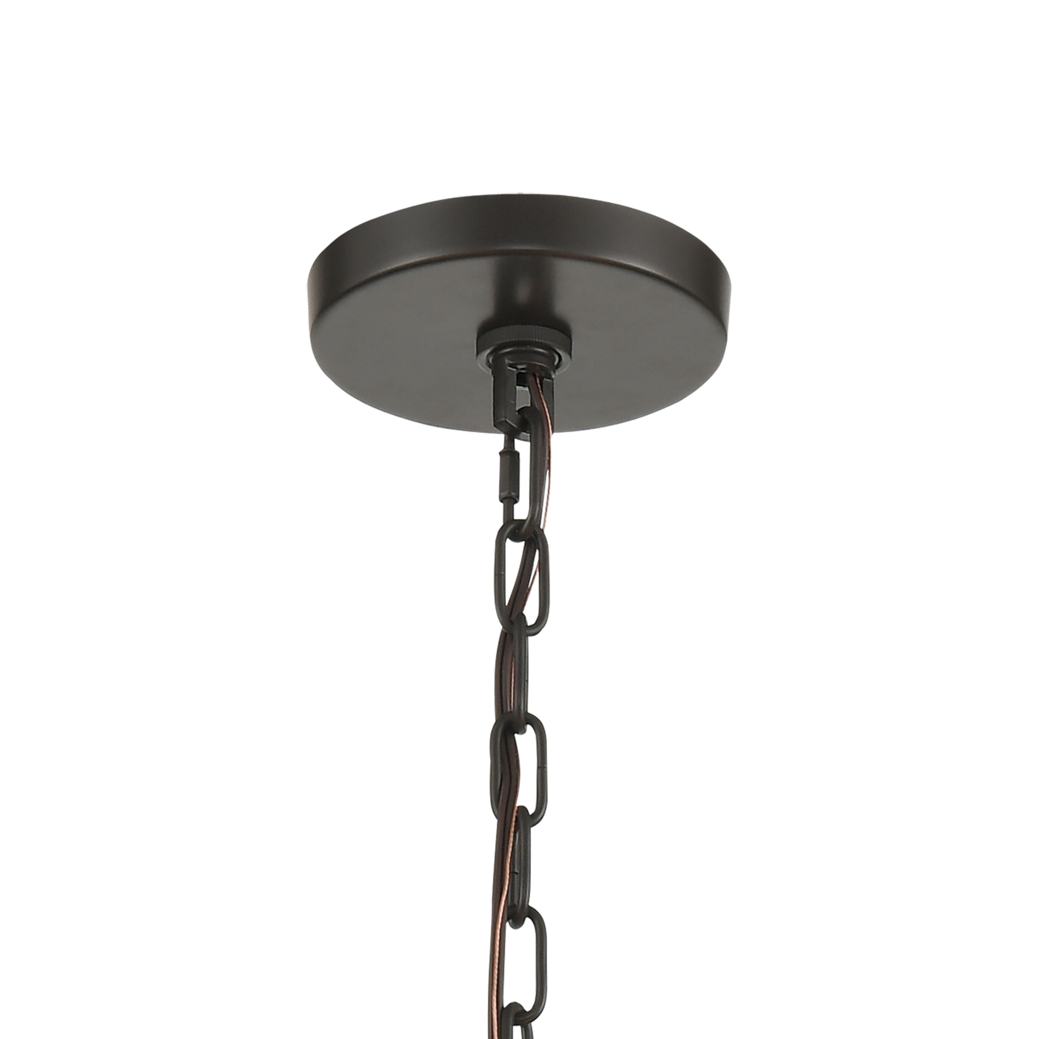 Wooden Barrel 25'' Wide 6-Light Chandelier - Oil Rubbed Bronze