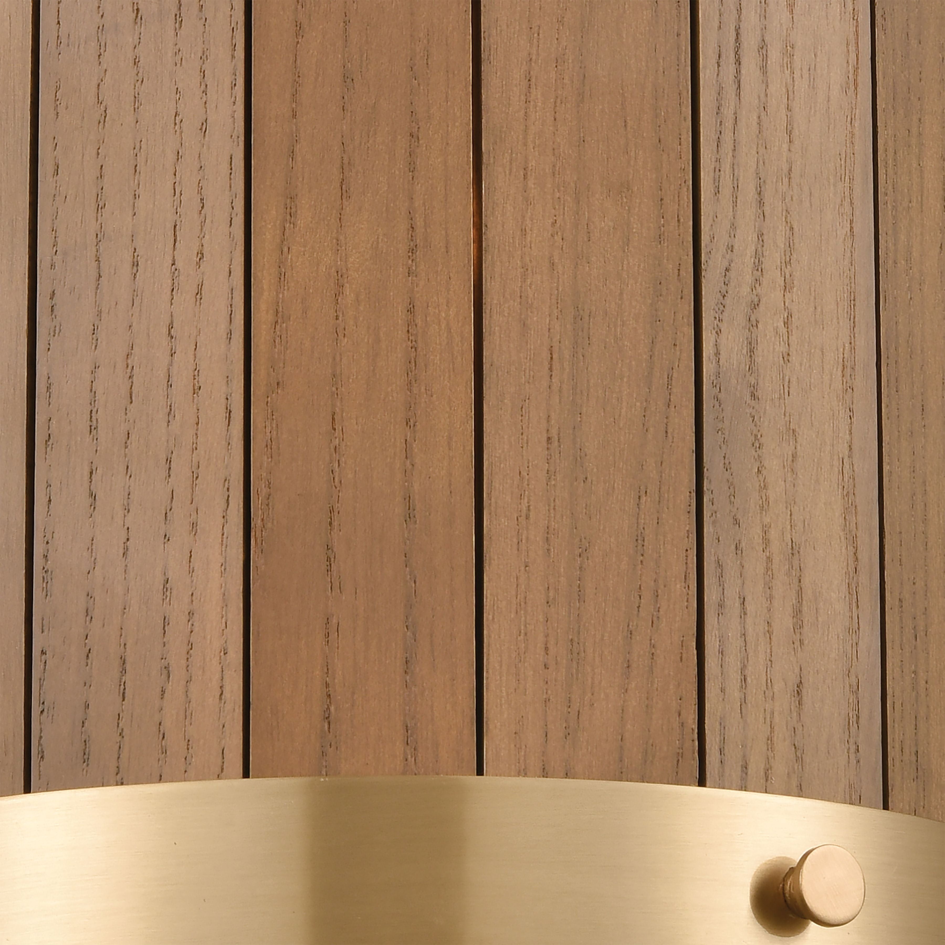 Wooden Barrel 10'' High 2-Light Sconce - Satin Brass